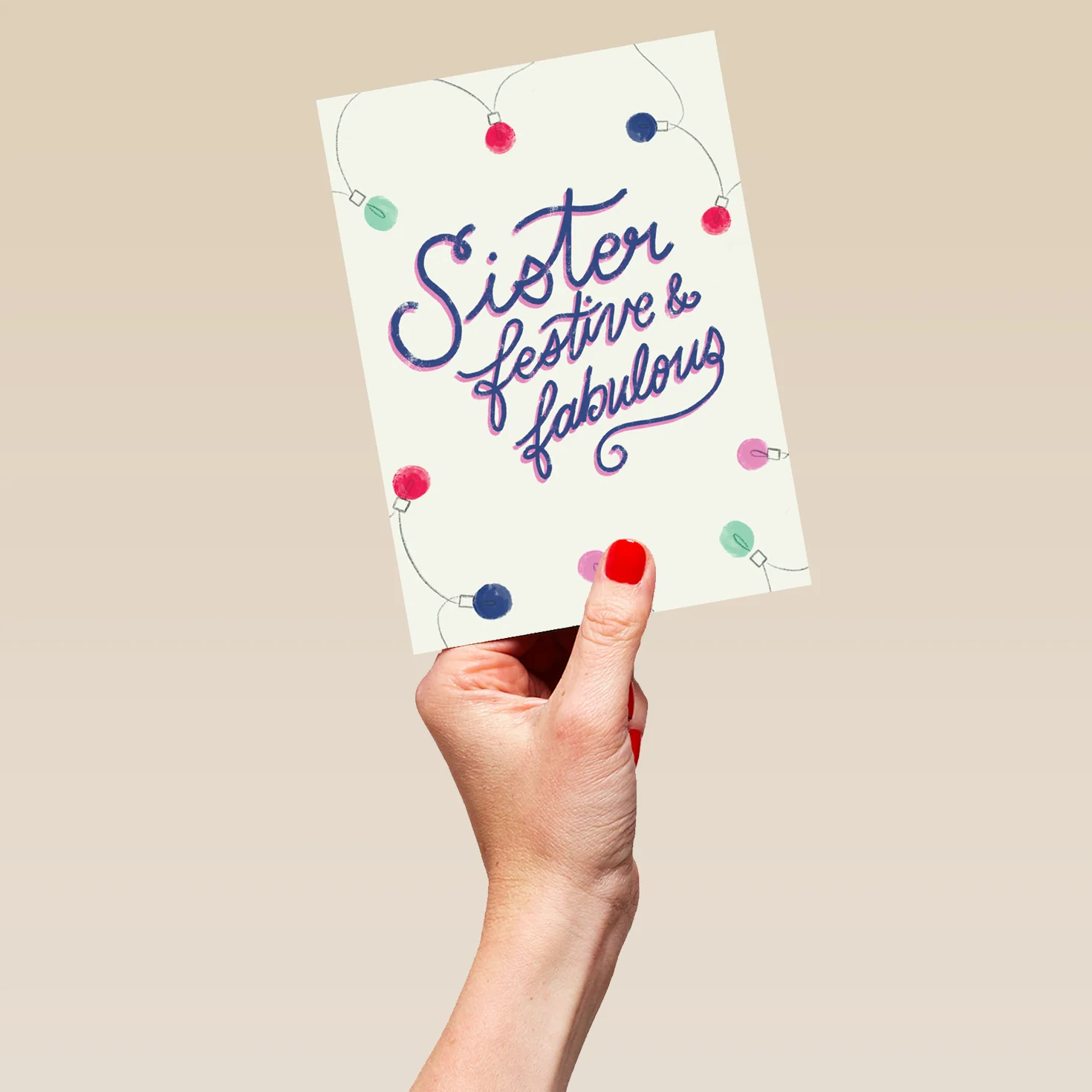 Personalised Sister Festive And Fabulous Christmas Card - Image 5