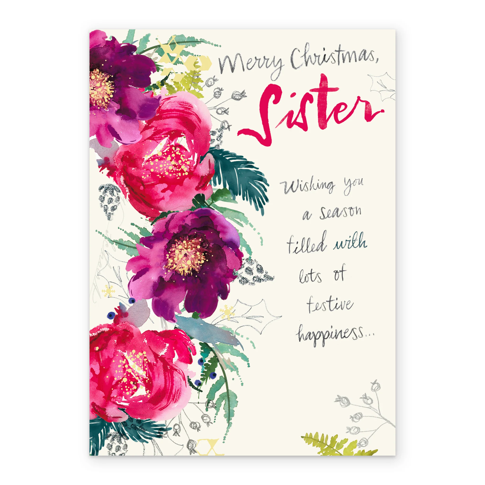 Personalised Sister Garland Christmas Card - Image 2
