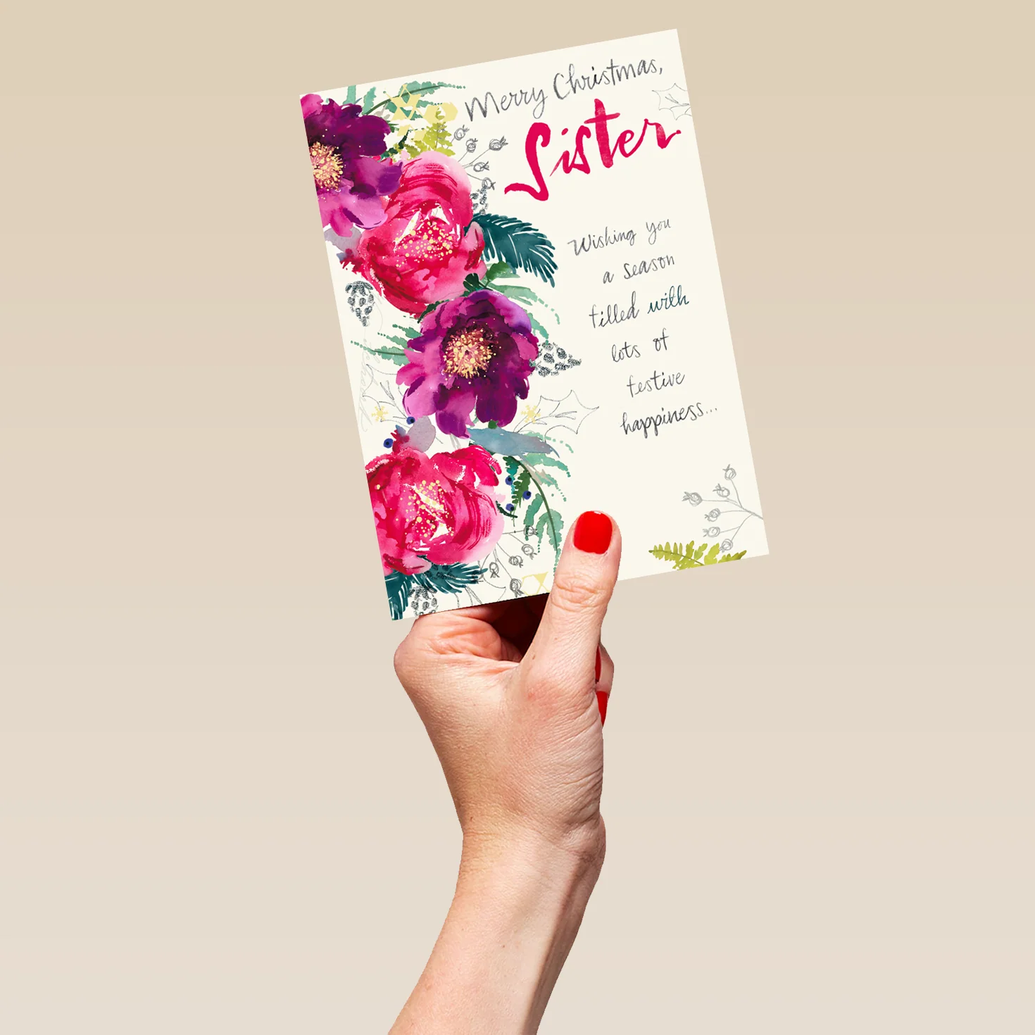 Personalised Sister Garland Christmas Card - Image 5