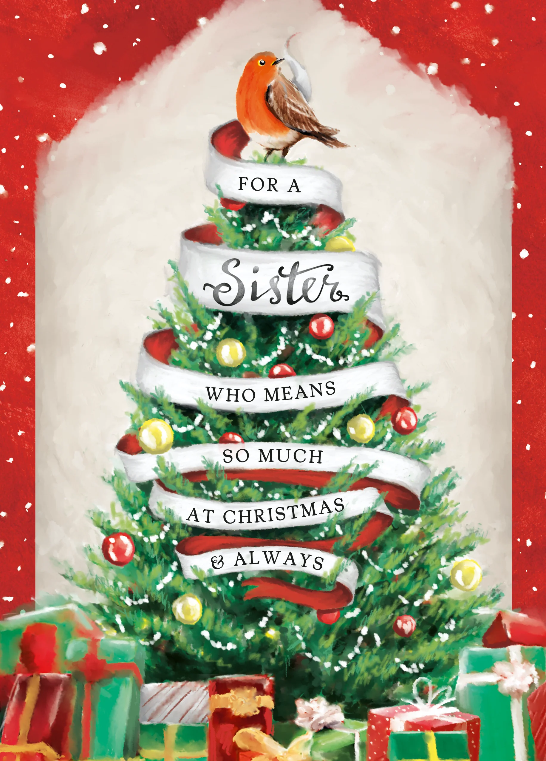 Personalised Sister Gifts Tree Christmas Card