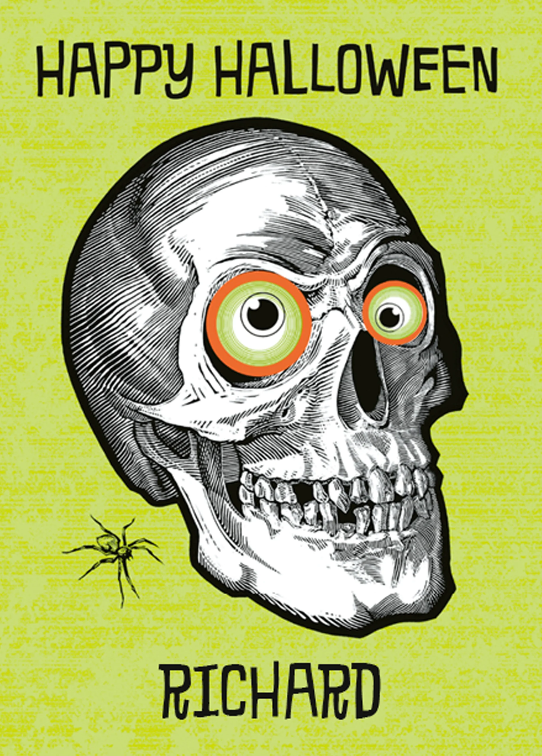 Personalised Skeleton Head Halloween Card