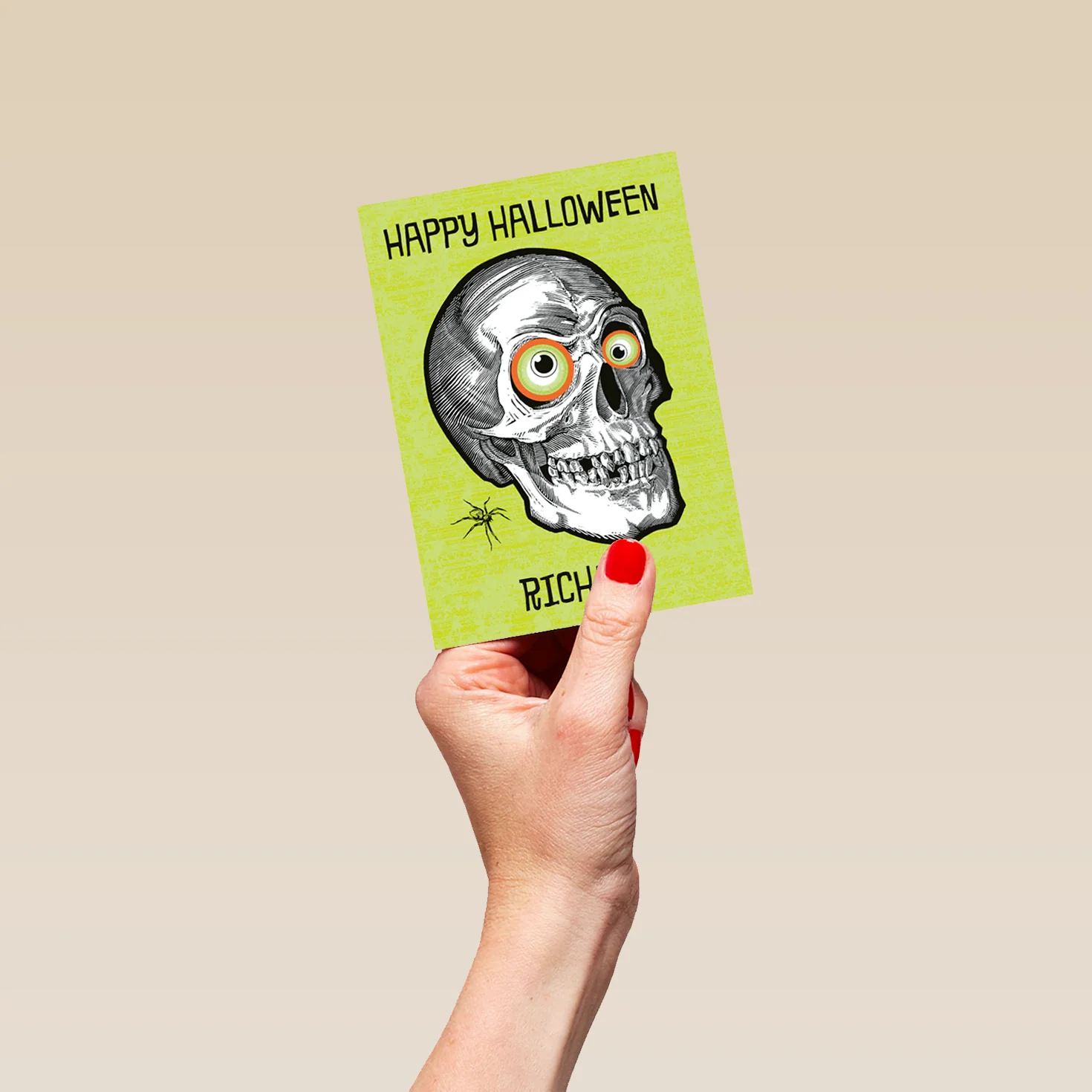 Personalised Skeleton Head Halloween Card - Image 4