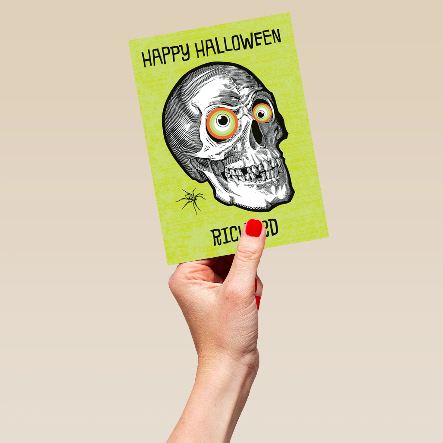 Personalised Skeleton Head Halloween Card - Image 5