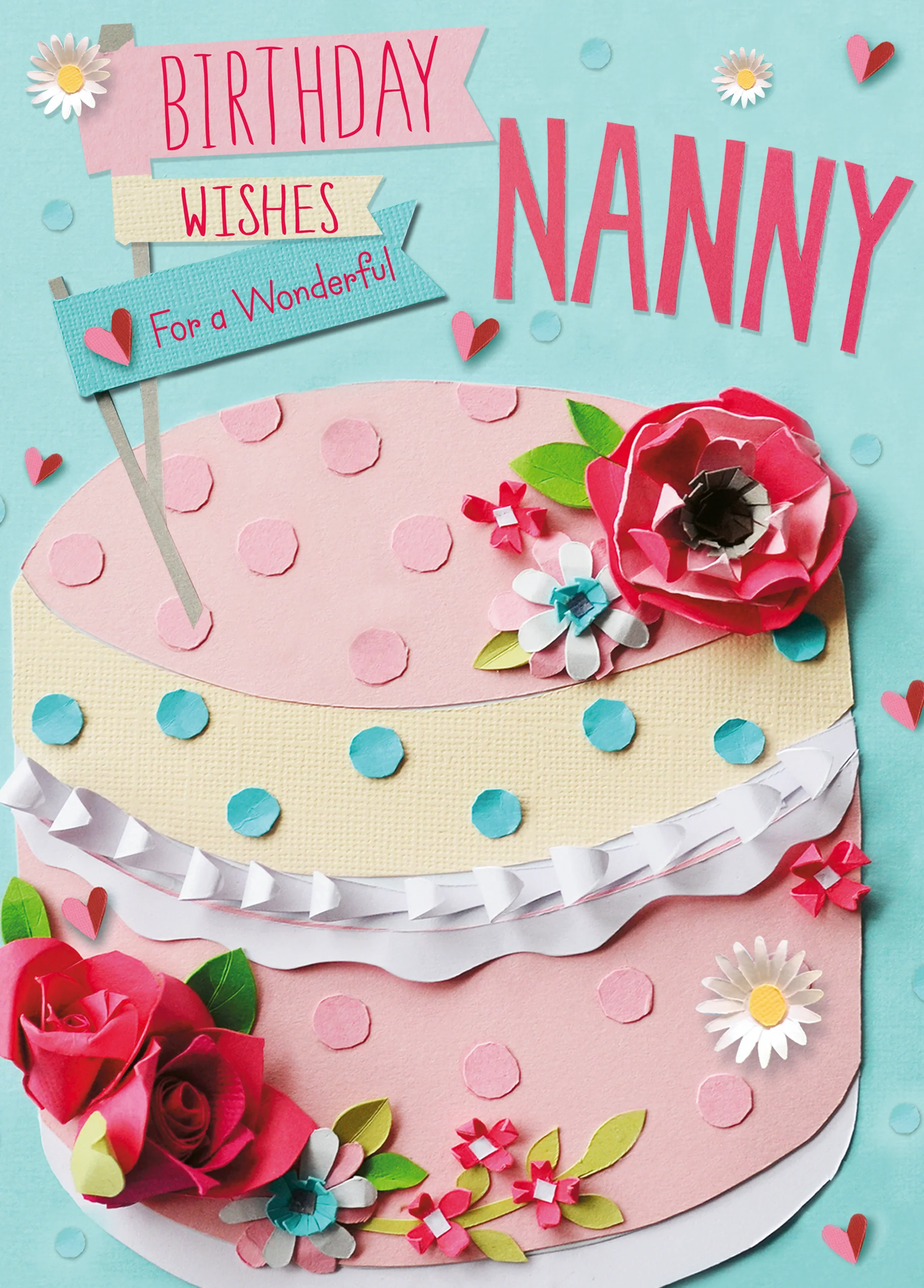 Personalised Slice Of Cake Birthday Card For Nanny