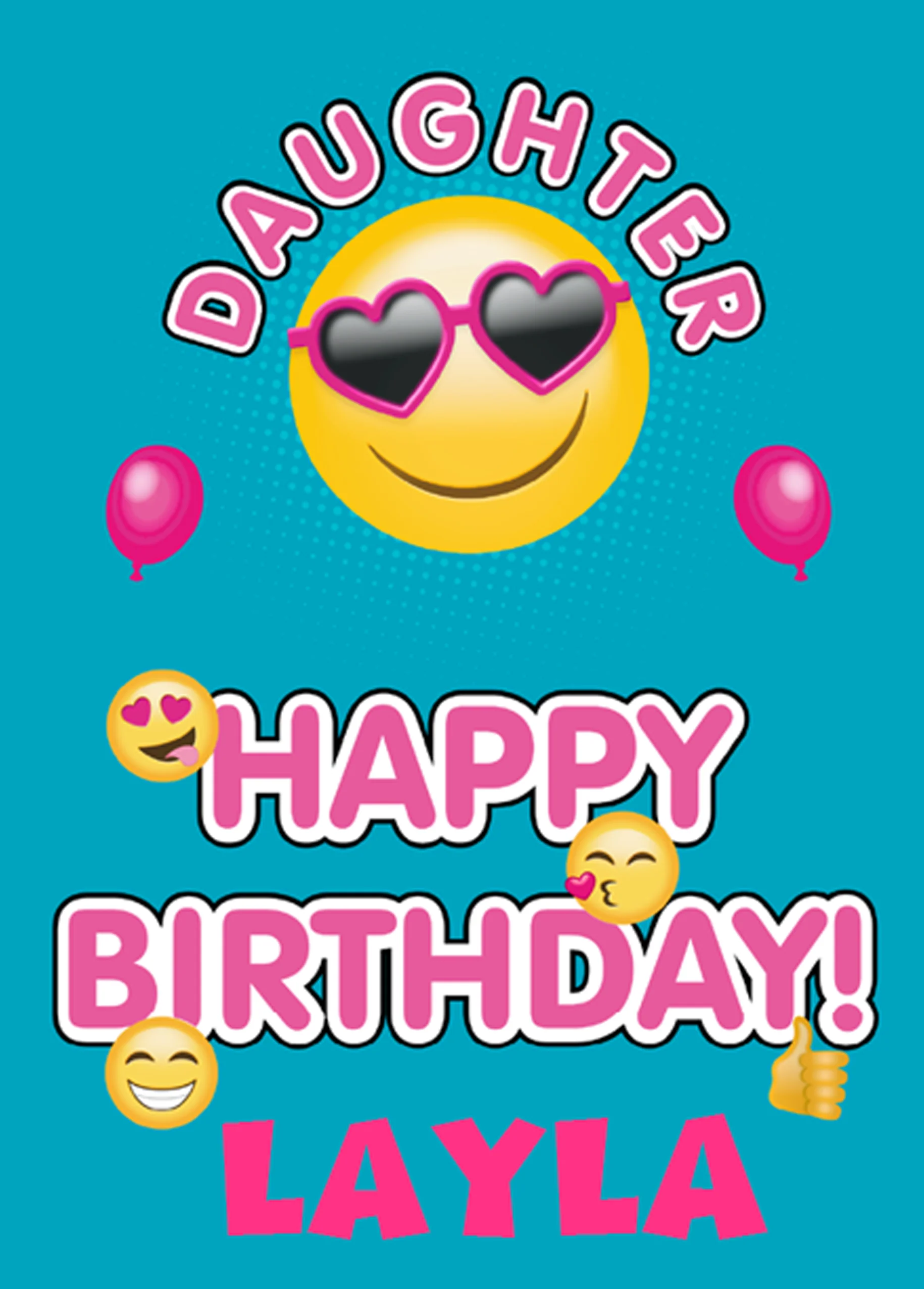 Personalised Smiles And Hearts Daughter Birthday Card