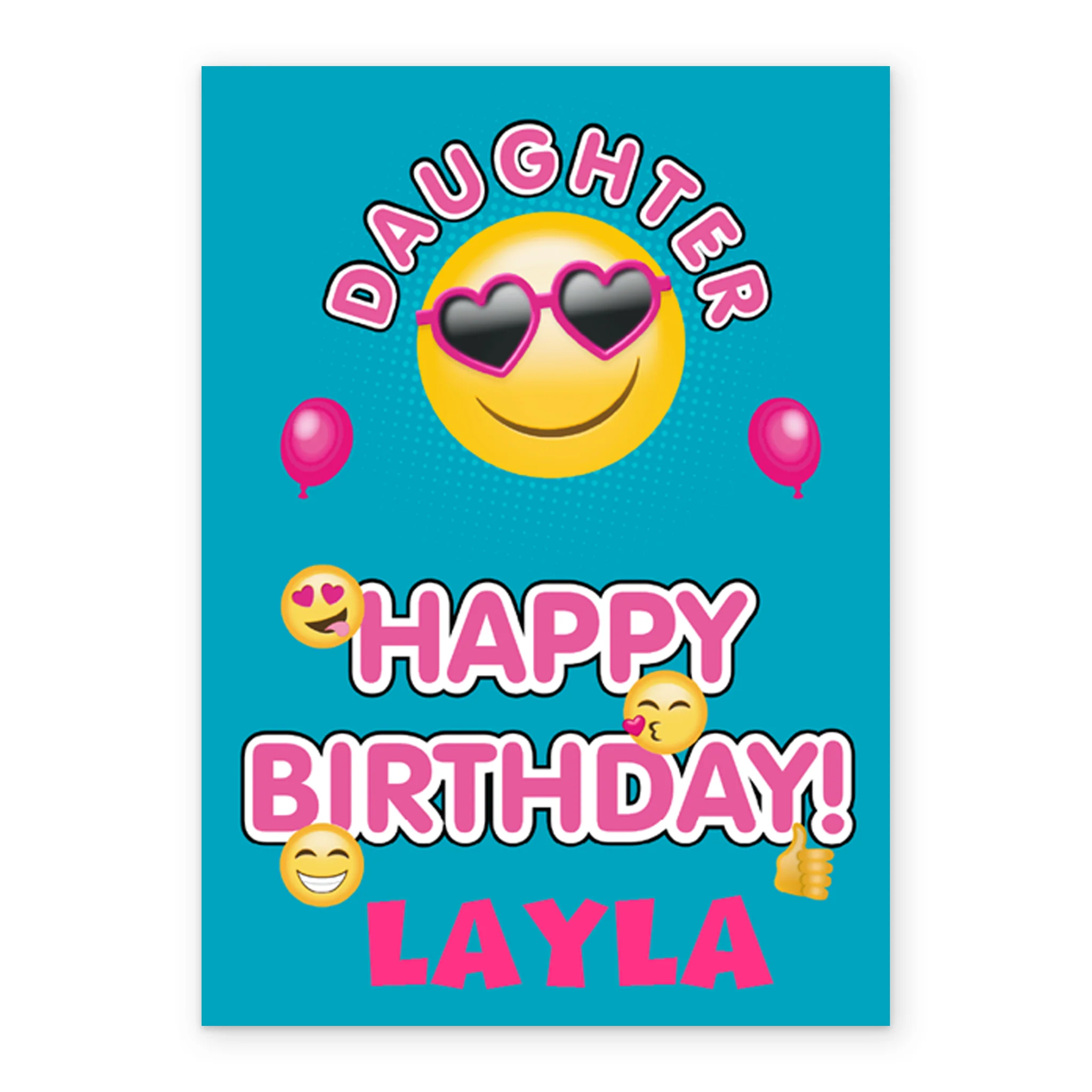 Personalised Smiles And Hearts Daughter Birthday Card - Image 2