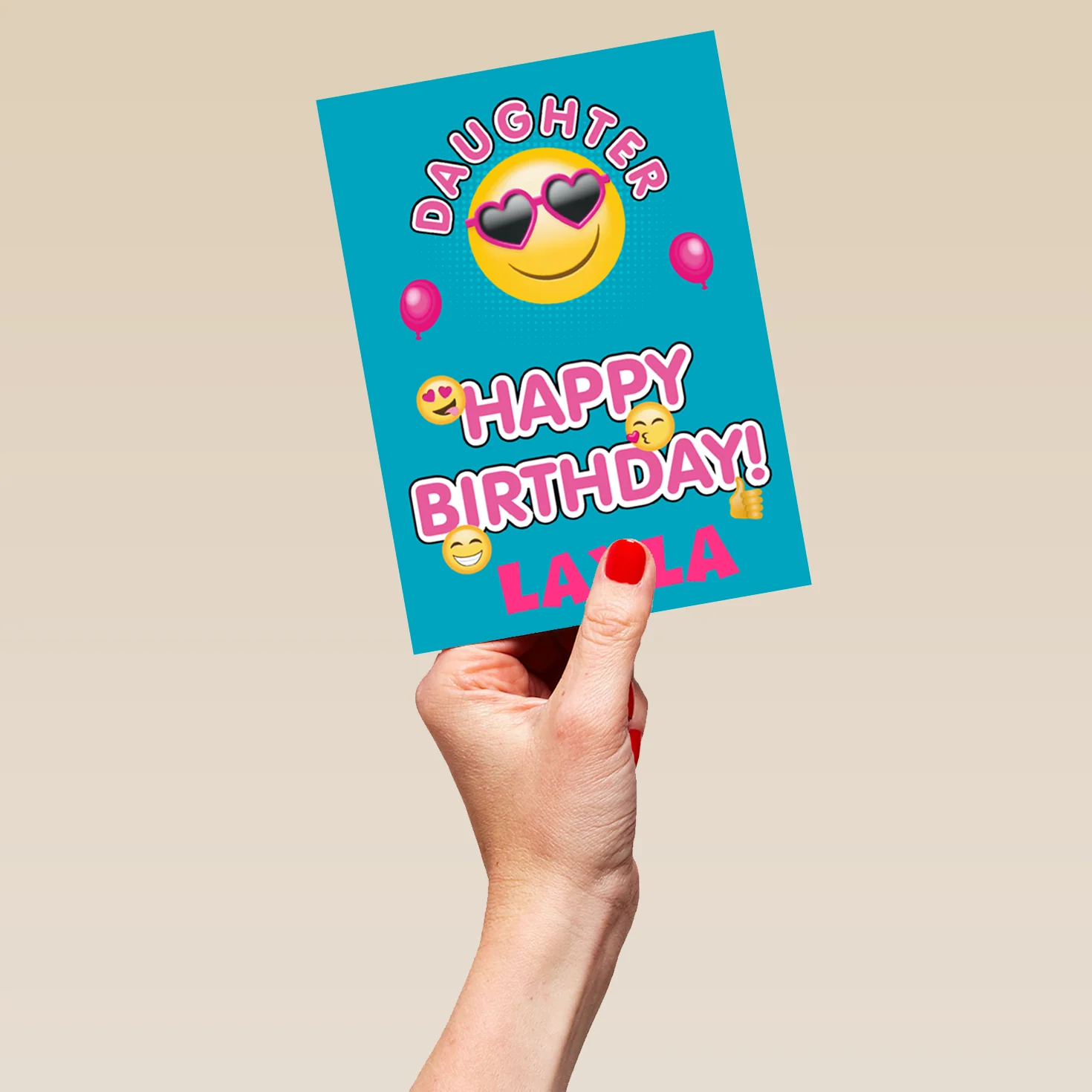 Personalised Smiles And Hearts Daughter Birthday Card - Image 5