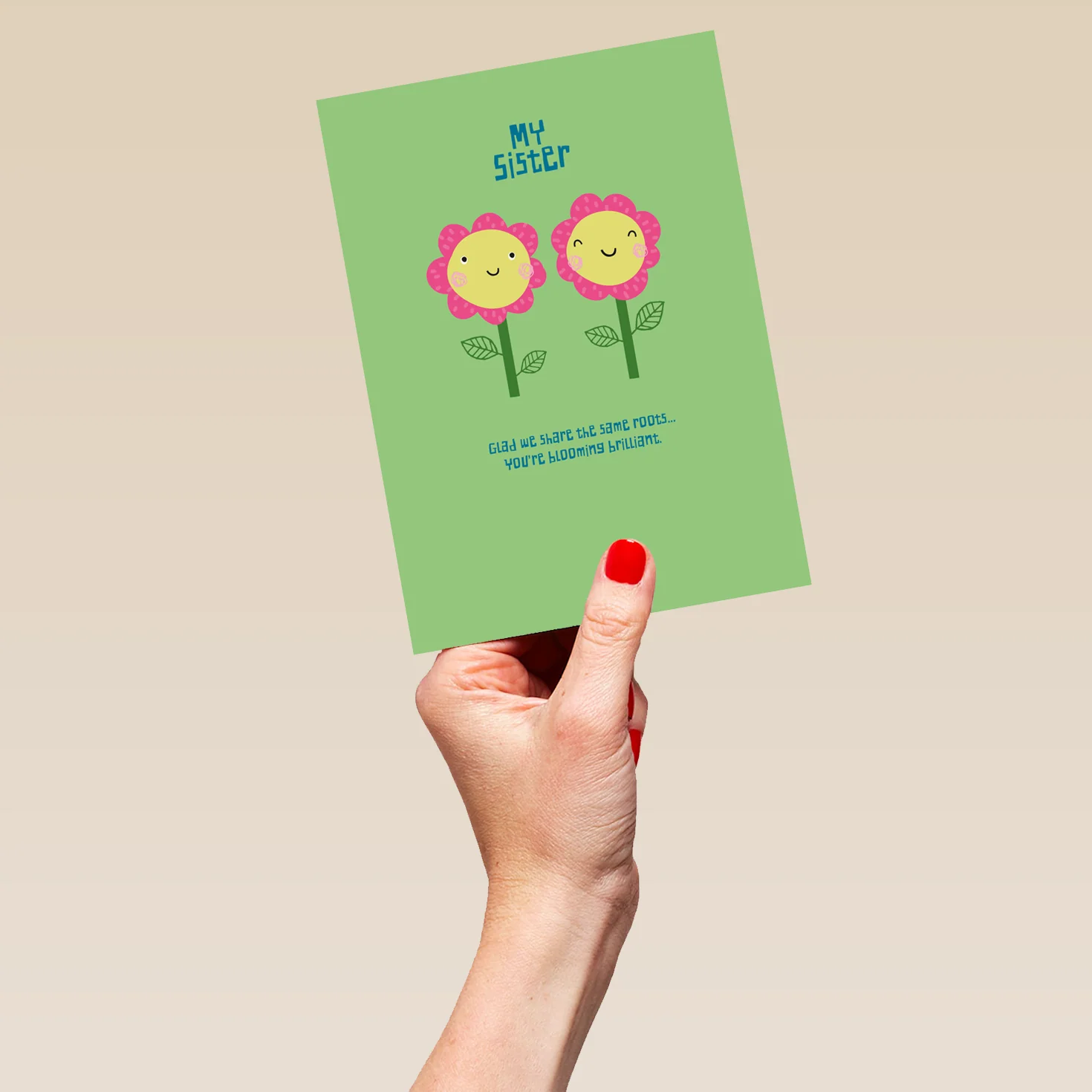 Personalised Smiling Flowers Card For Sister - Image 5