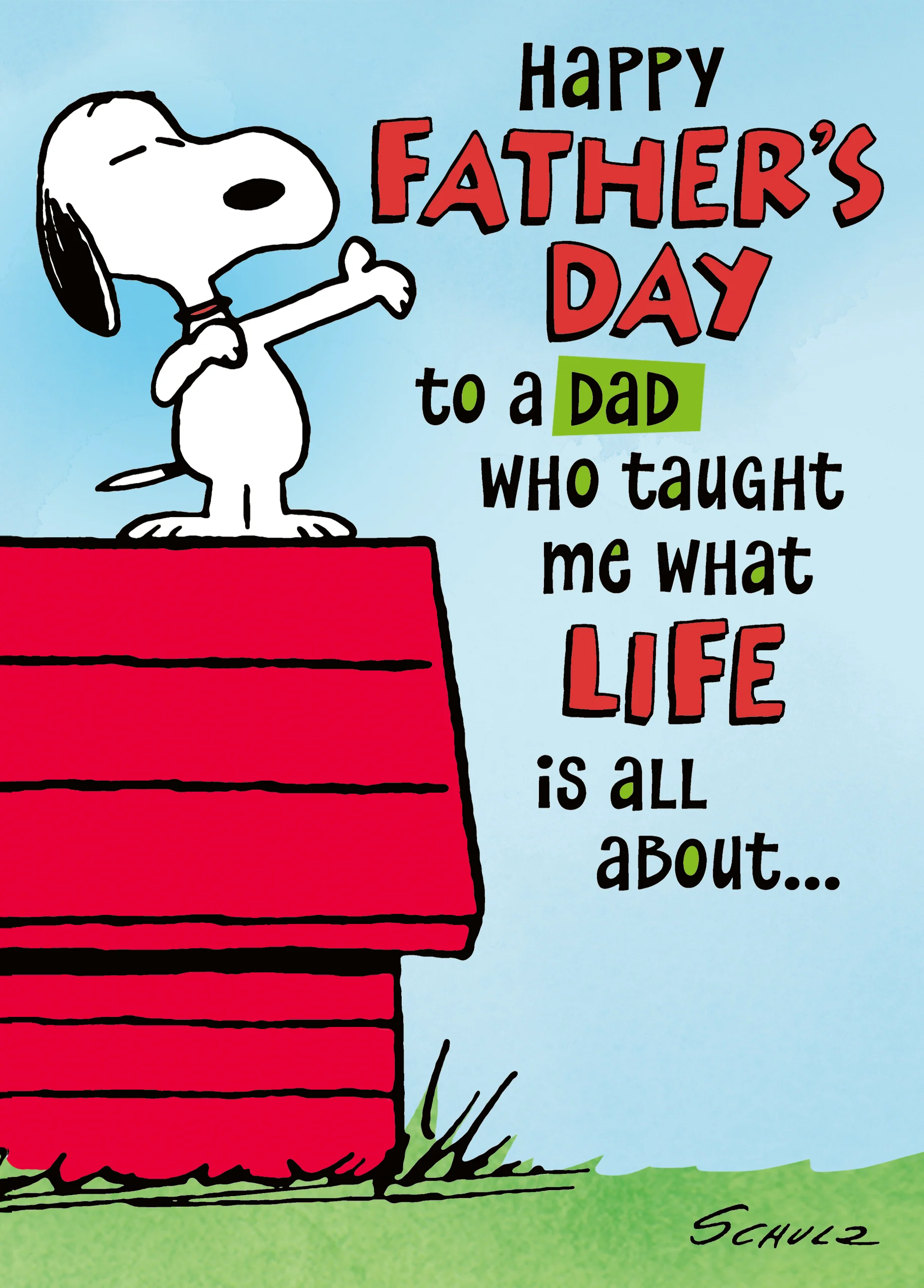 Personalised SNOOPY Doghouse Father's Day Card for Dad