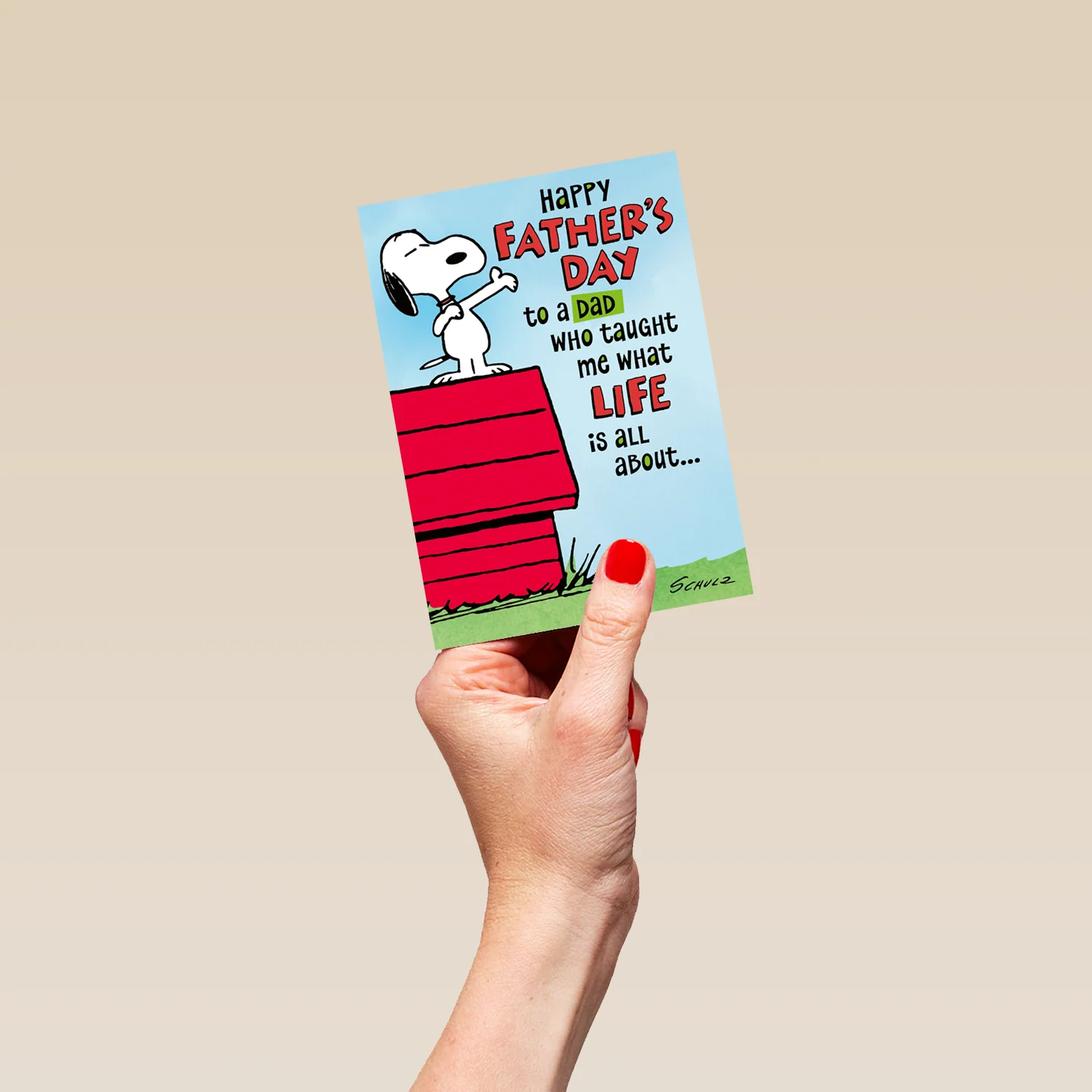Personalised SNOOPY Doghouse Father's Day Card for Dad - Image 4