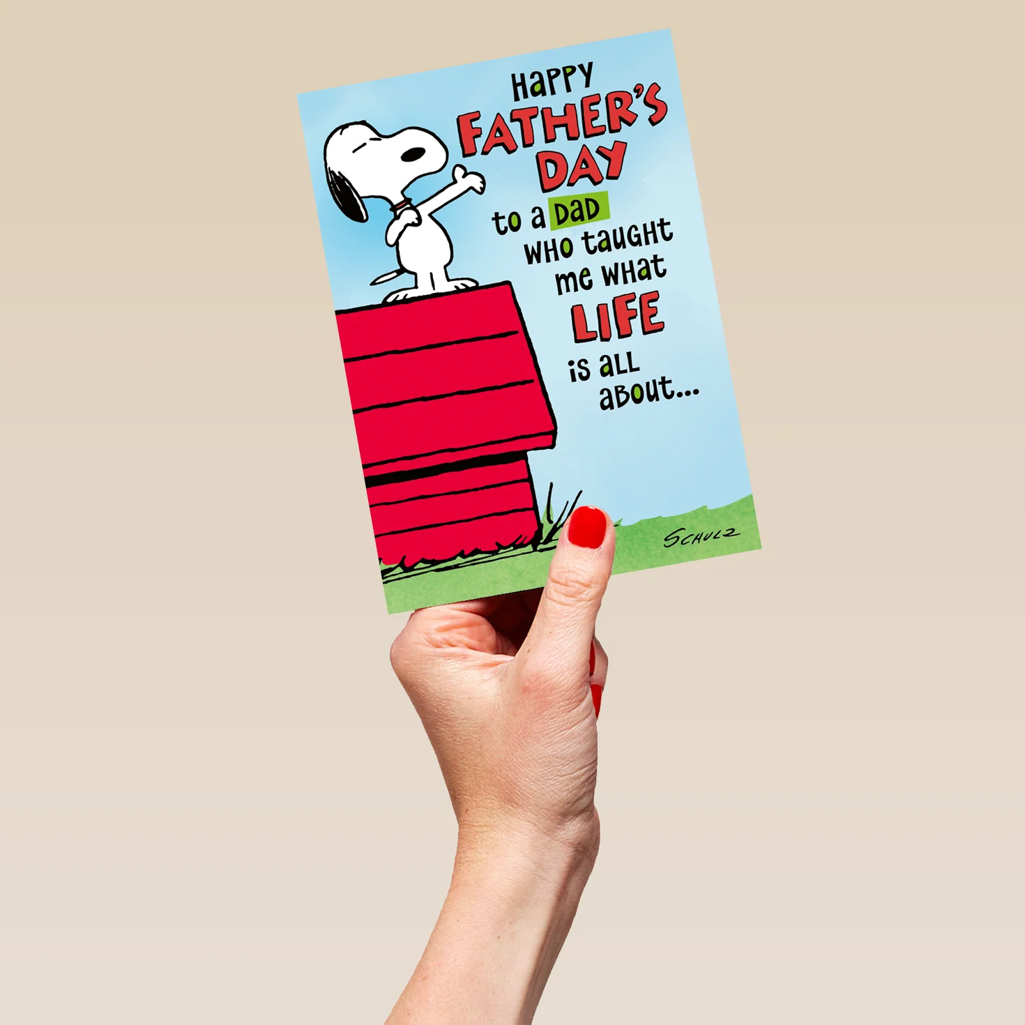 Personalised SNOOPY Doghouse Father's Day Card for Dad - Image 5