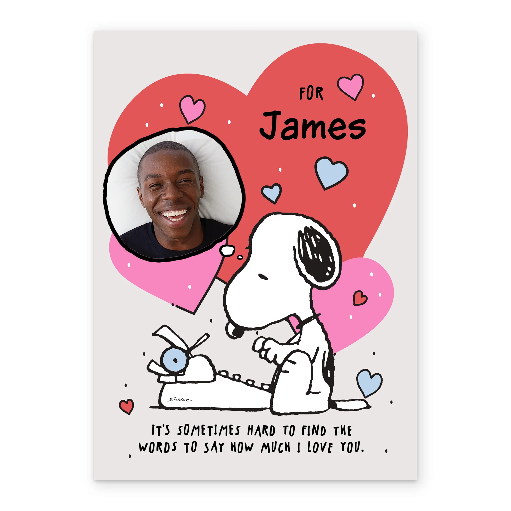 Personalised PEANUTS™ SNOOPY Hearts Valentine's Day Card - Image 2