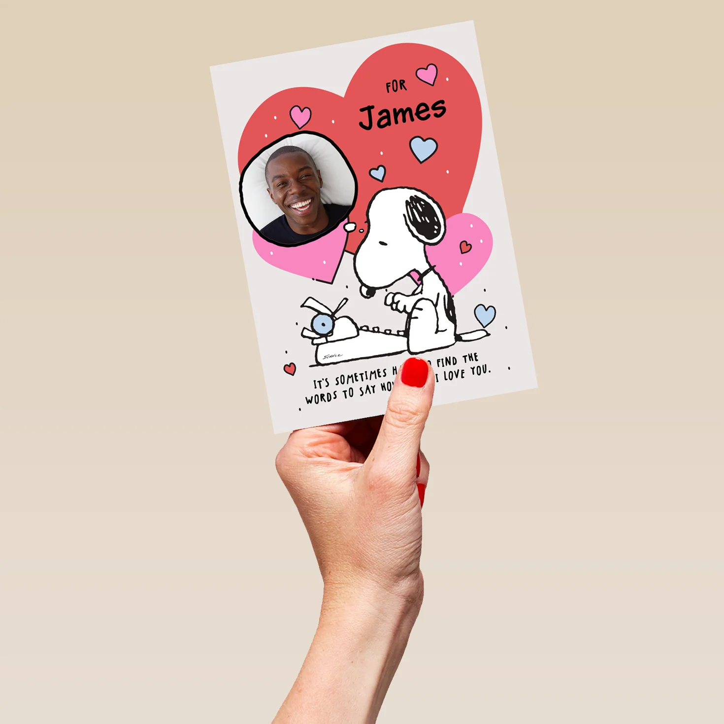 Personalised PEANUTS™ SNOOPY Hearts Valentine's Day Card - Image 5