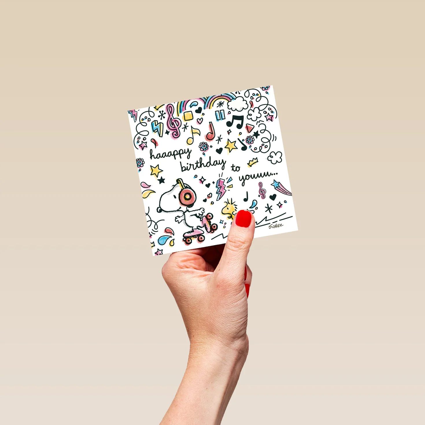Personalised SNOOPY Music Doodles Happy Birthday Card - Image 4