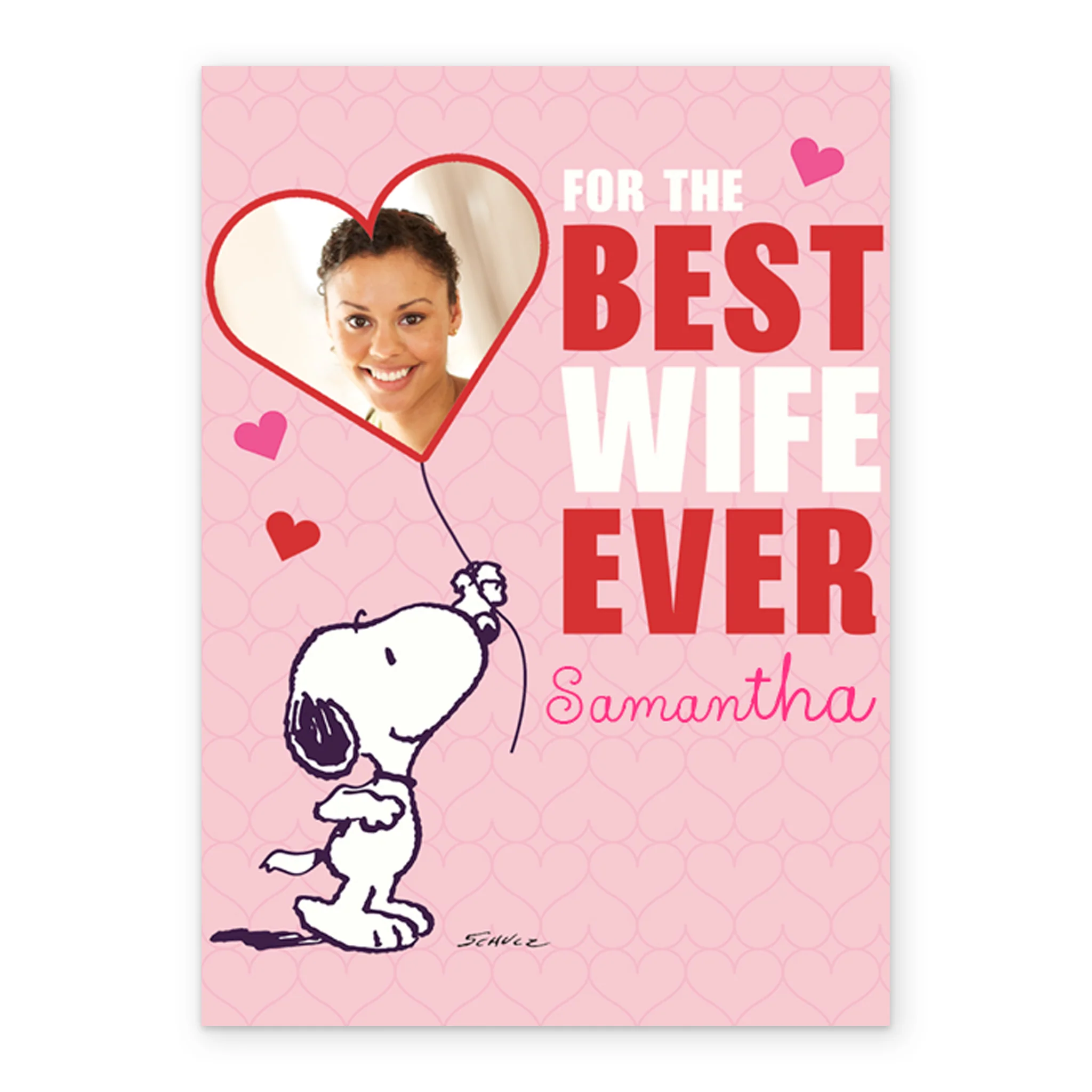 Personalised PEANUTS™ SNOOPY Photo Upload Best Ever Wife Birthday Card - Image 2