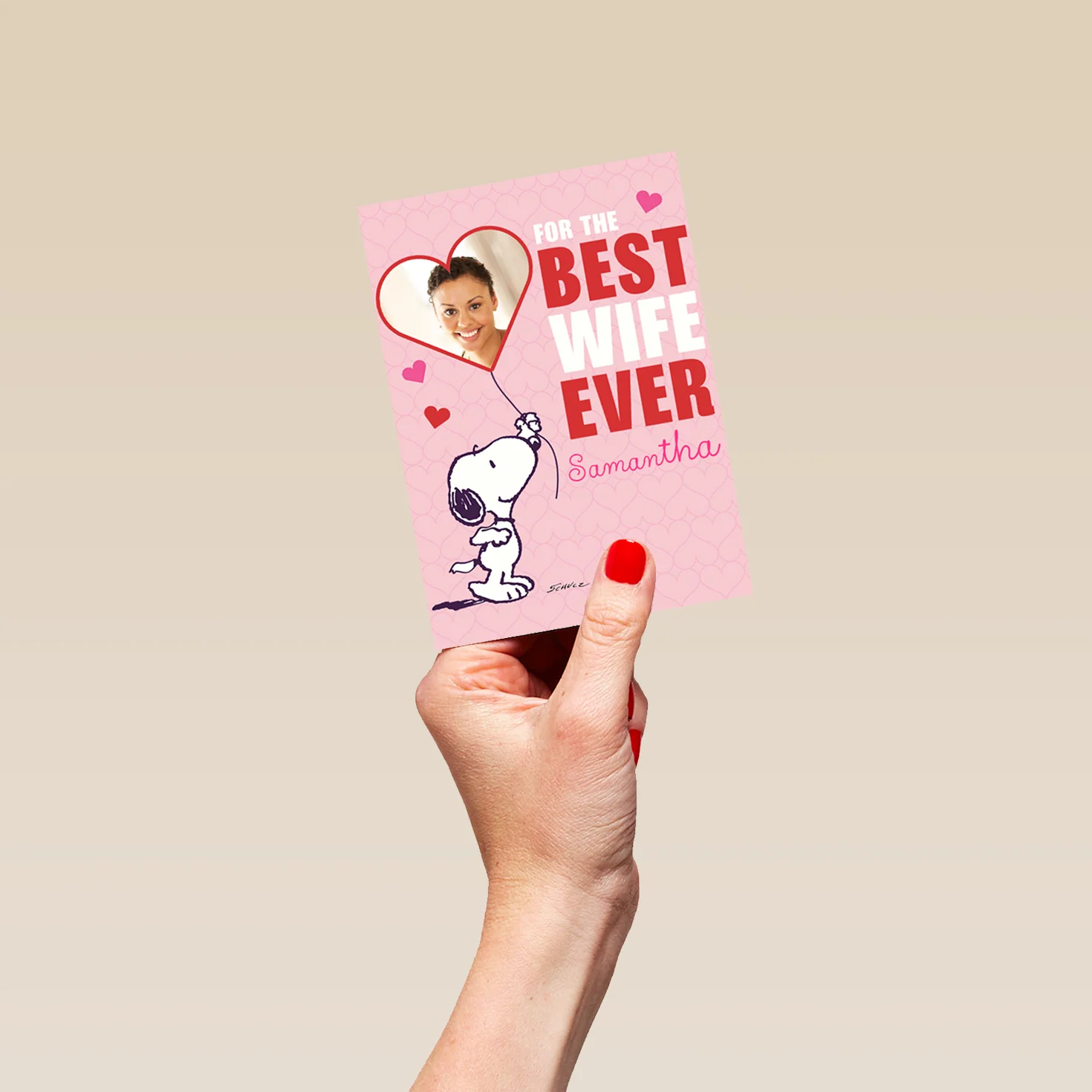 Personalised PEANUTS™ SNOOPY Photo Upload Best Ever Wife Birthday Card - Image 4