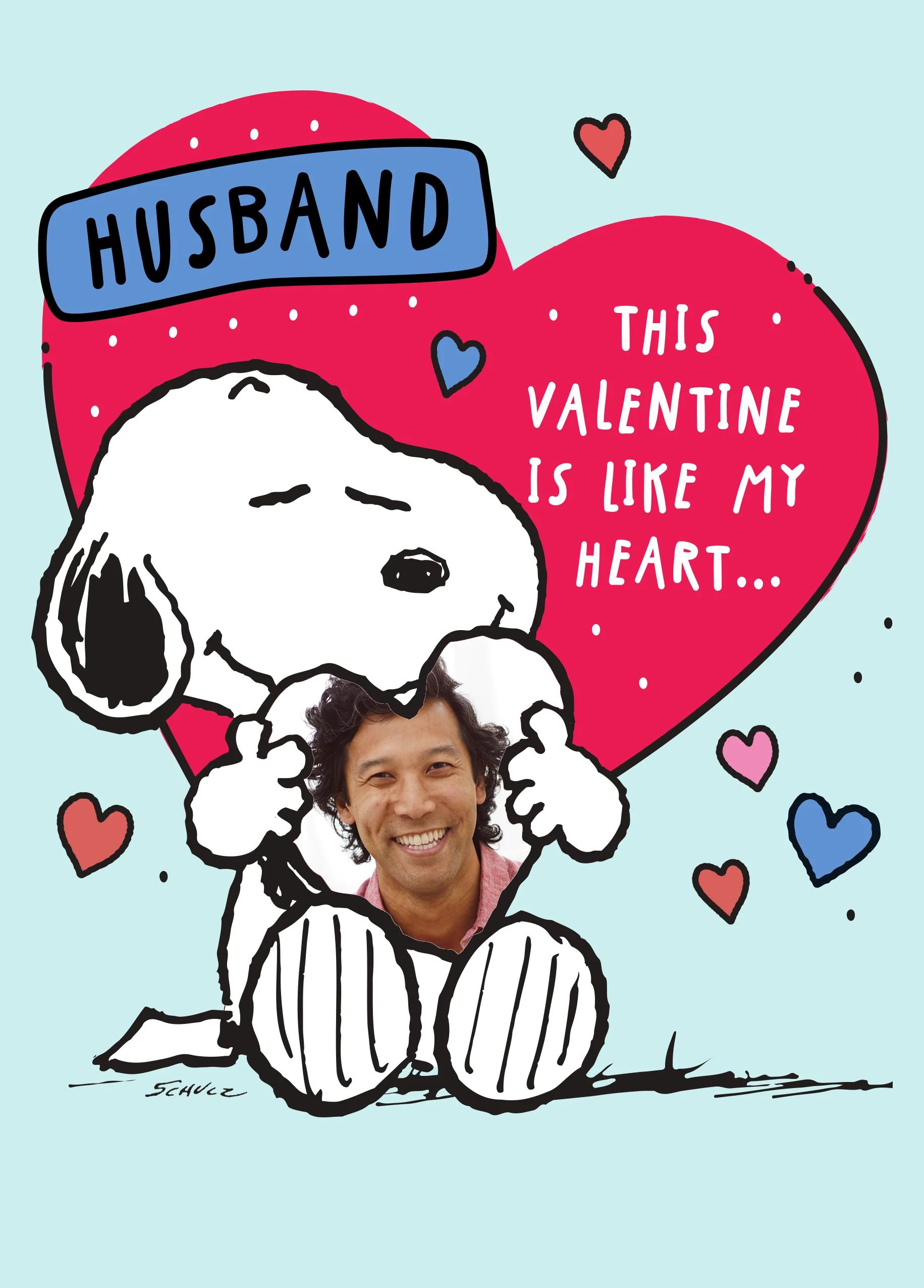 Personalised SNOOPY Valentine's Day Card For Husband