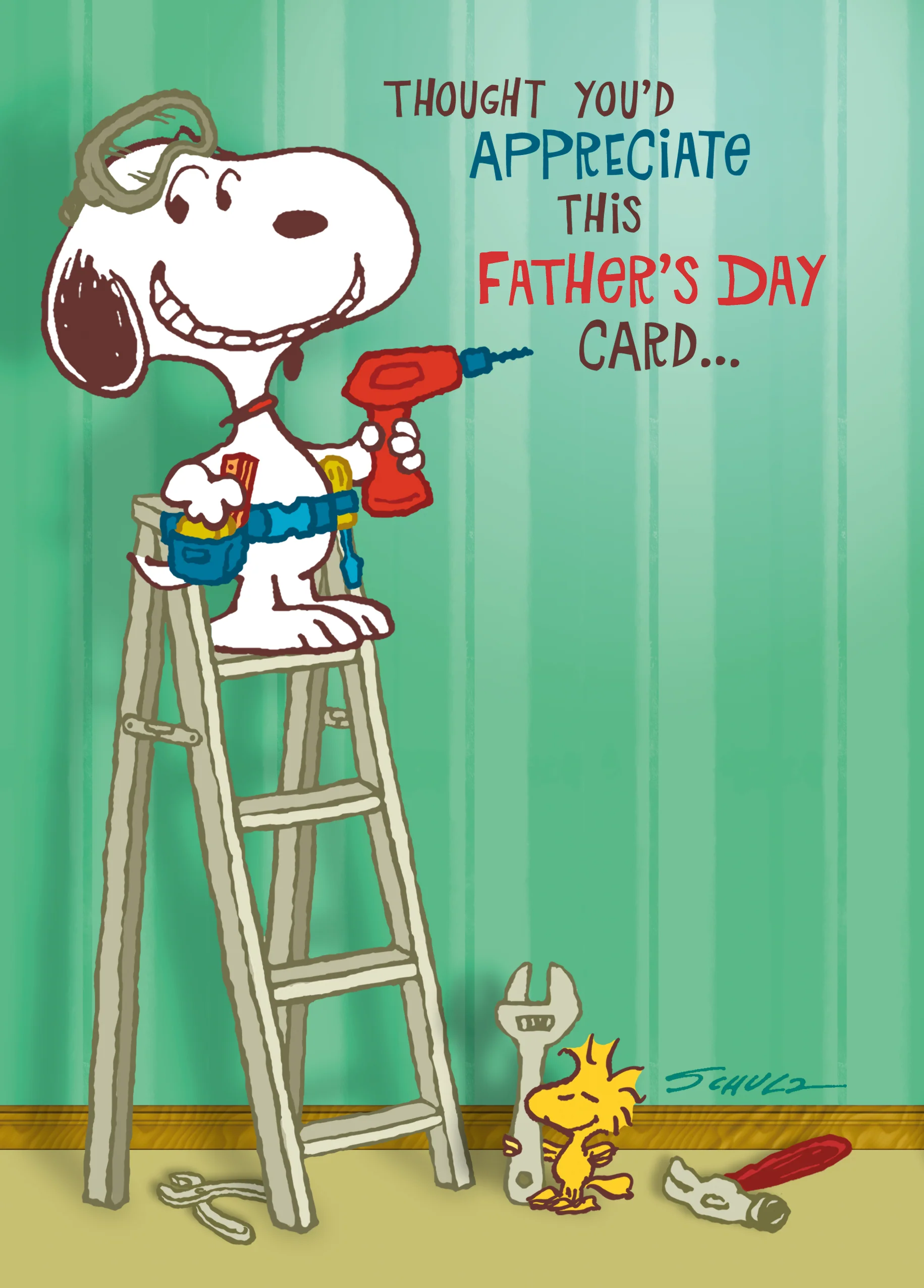 Personalised SNOOPY & WOODSTOCK DIY Father's Day Card