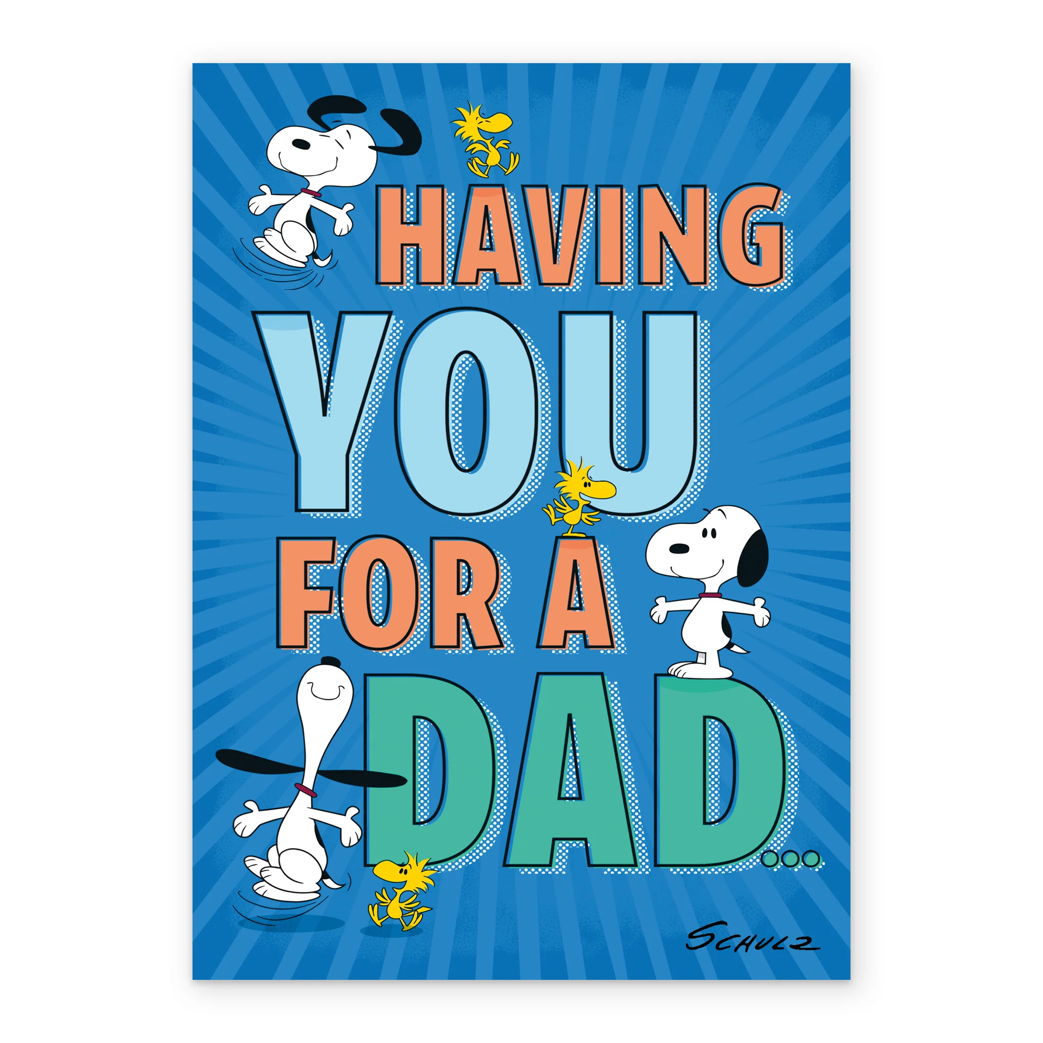 Personalised SNOOPY & WOODSTOCK Happy Dance Father's Day Card for Dad - Image 2
