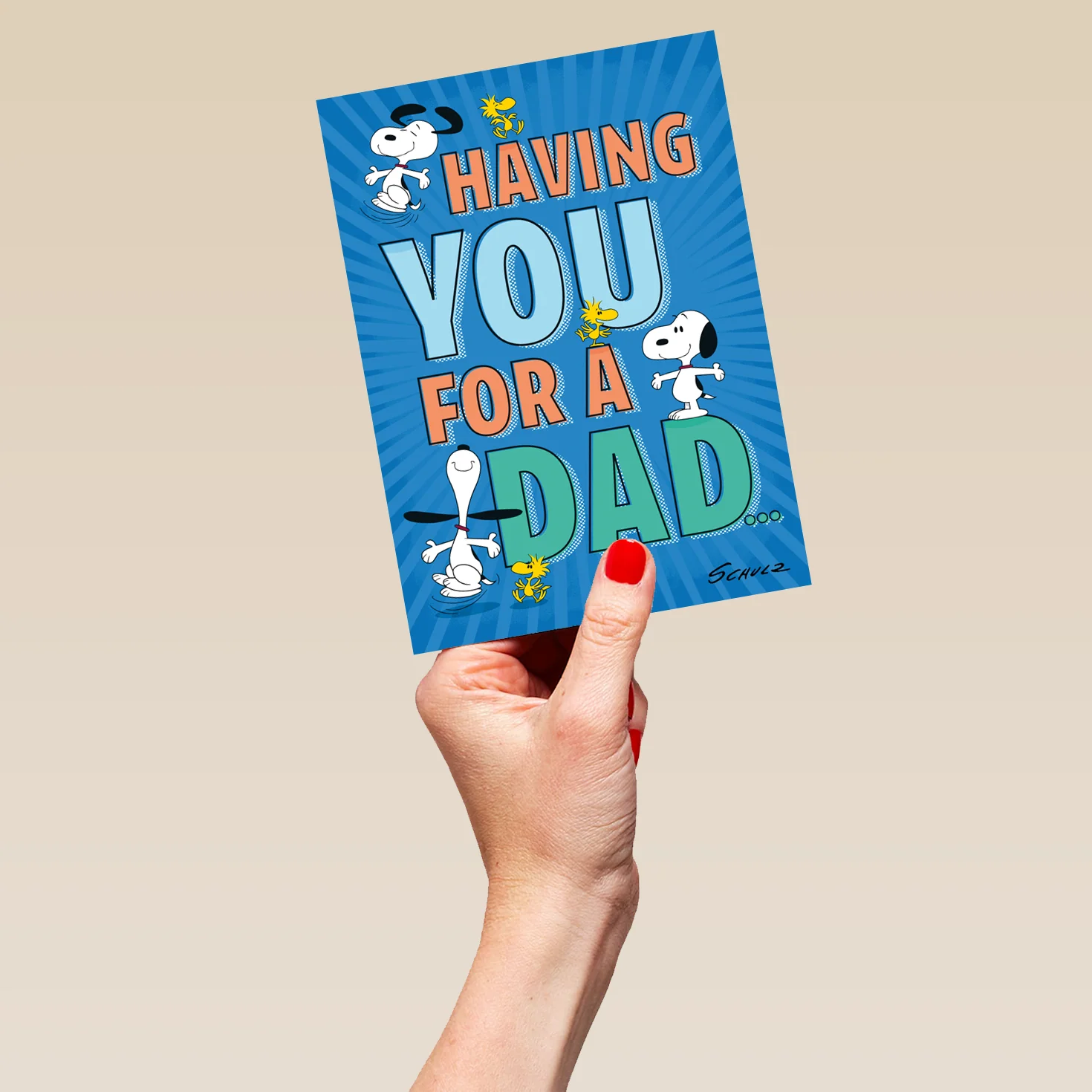 Personalised SNOOPY & WOODSTOCK Happy Dance Father's Day Card for Dad - Image 5