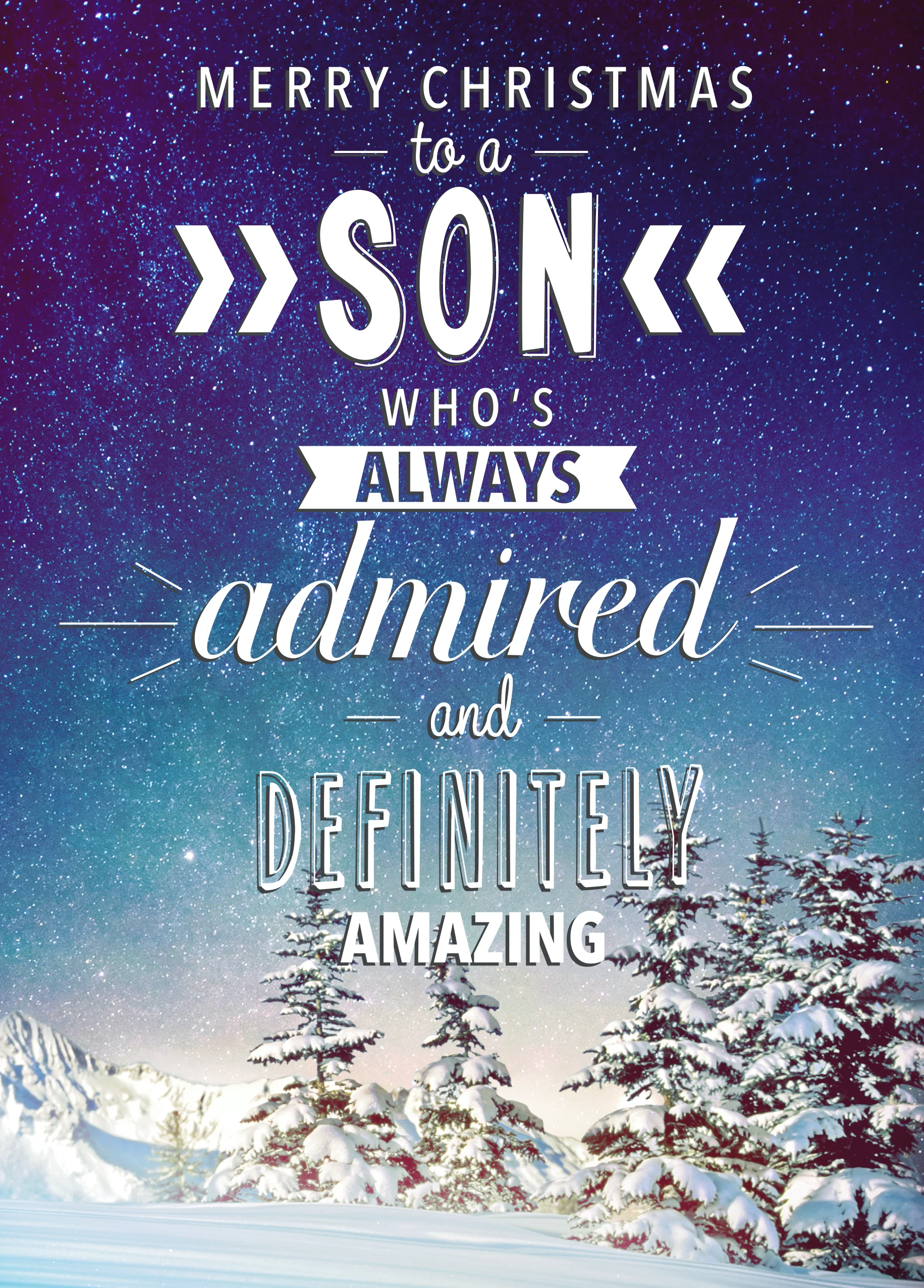 Personalised Snow Design Christmas Card For Son