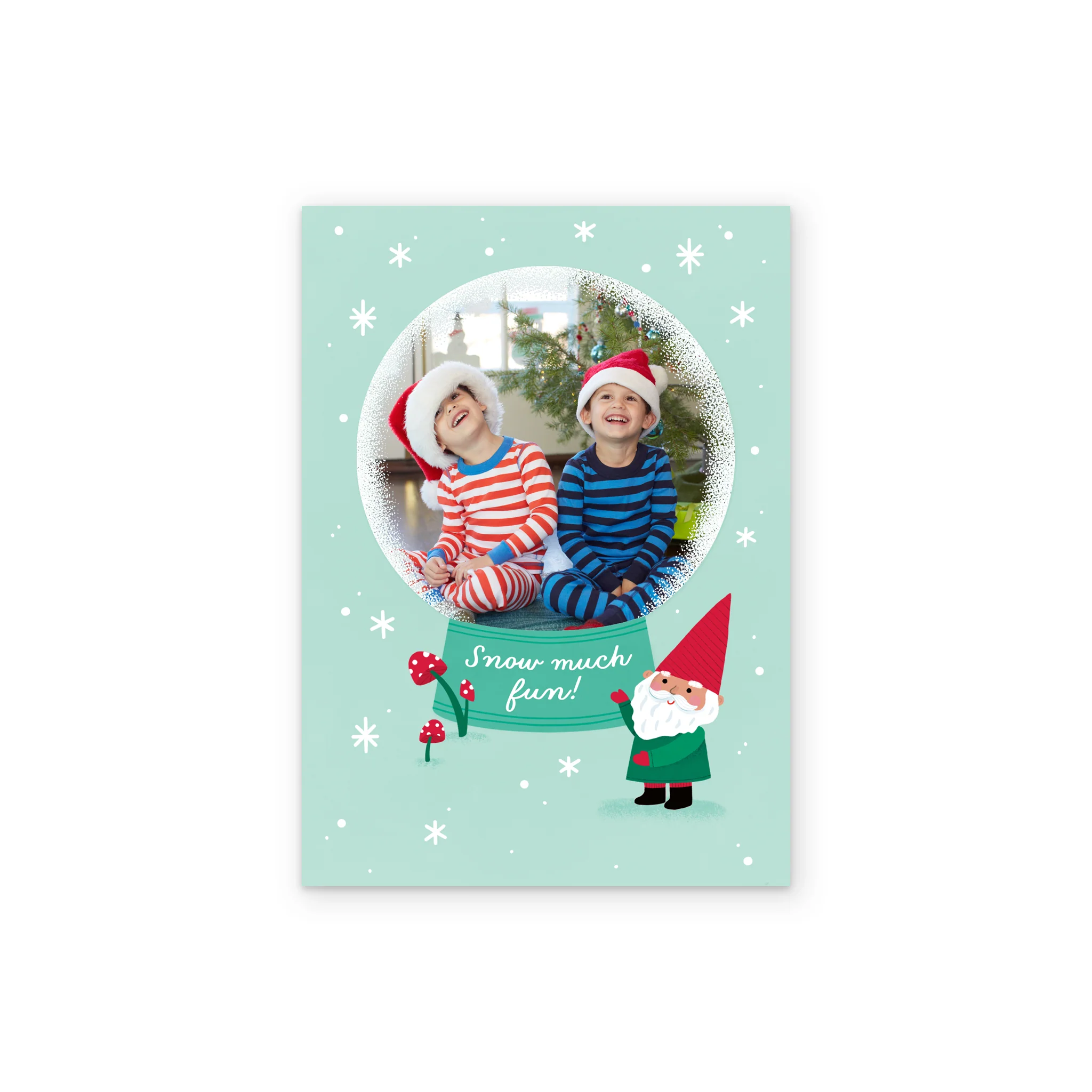 Personalised 'Snow globe Frame' Photo Upload Christmas Card - Image 2