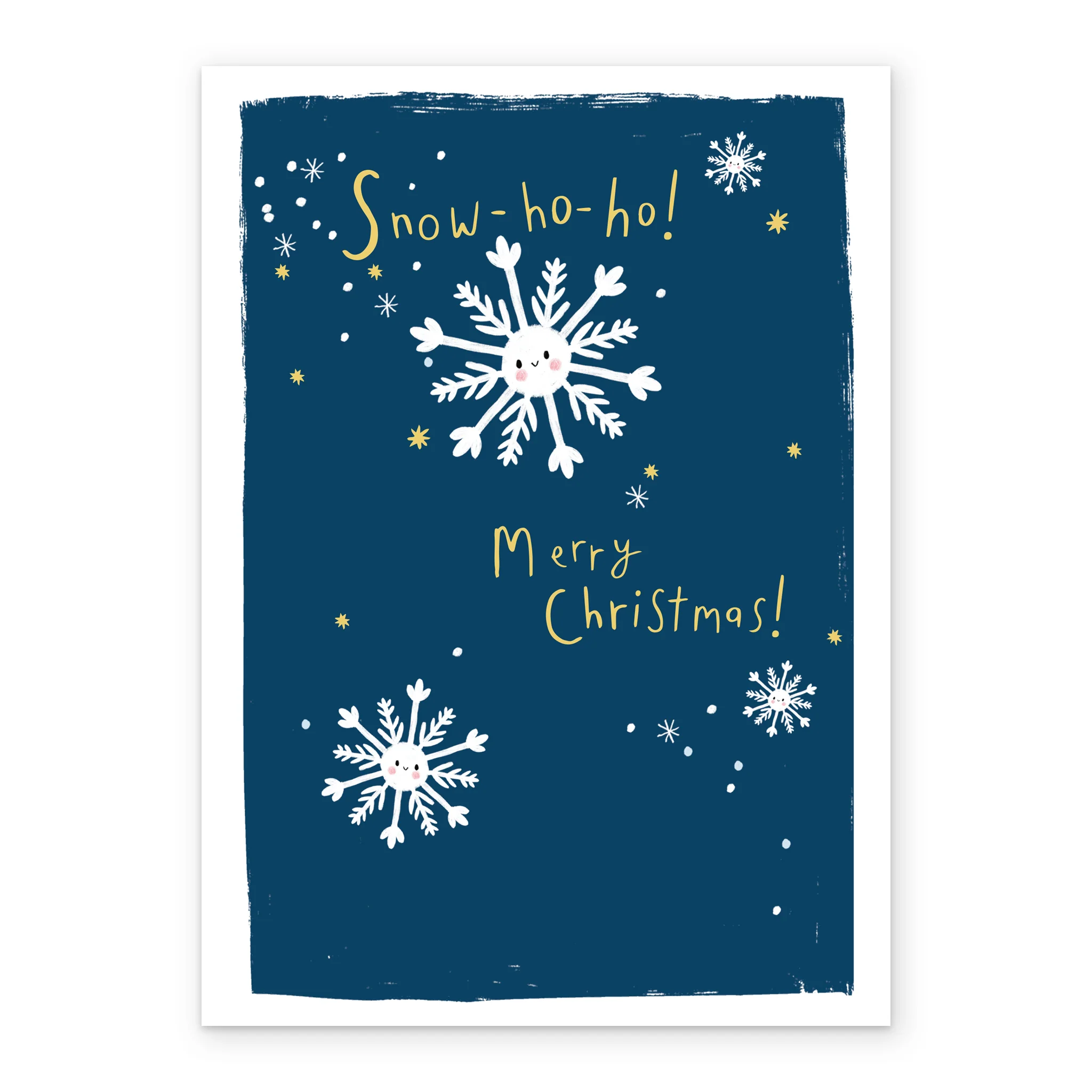 Personalised Snow Ho Ho Snowflake Design Christmas Card - Image 2