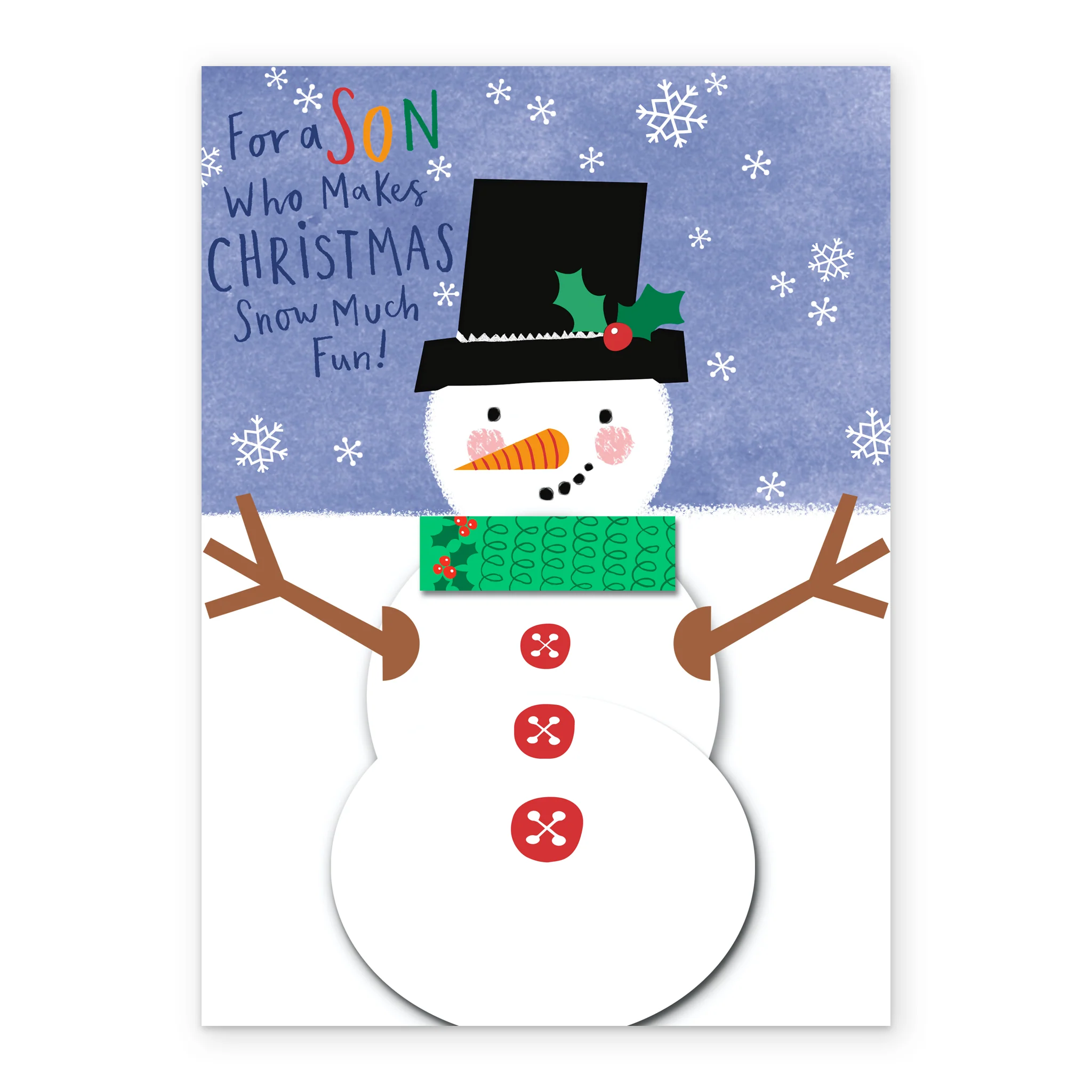 Personalised Snowman Son Christmas Card - Image 2