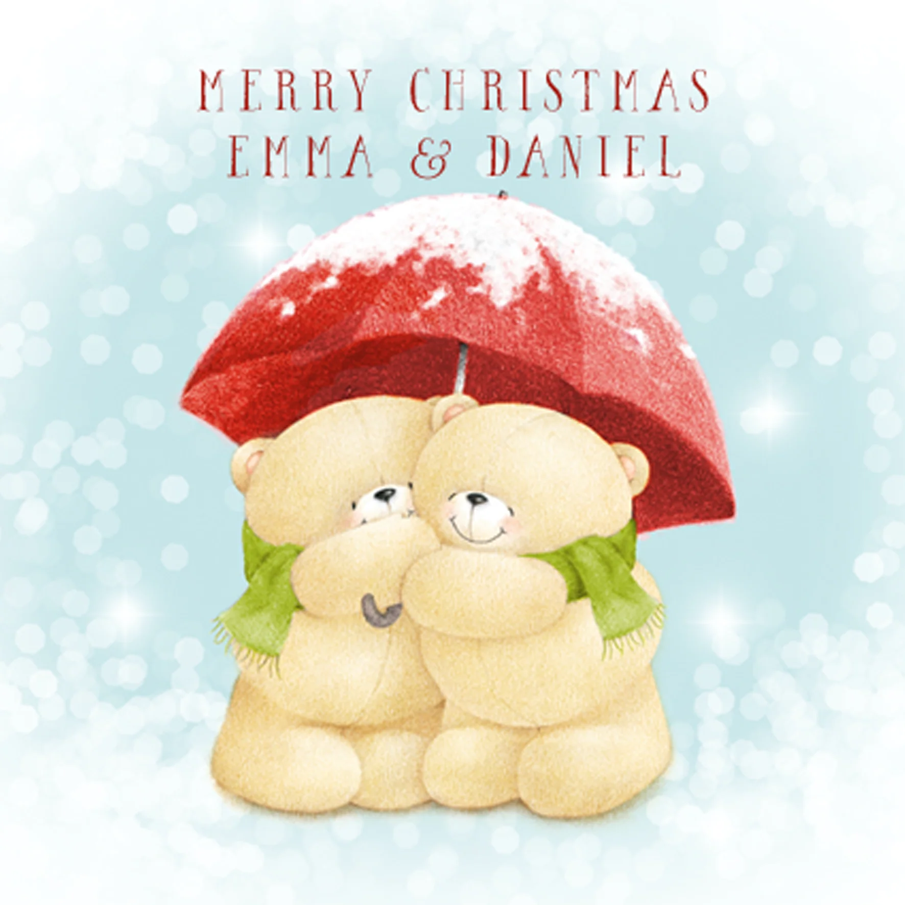 Personalised Snowy To Both Of You Forever Friends Christmas Card