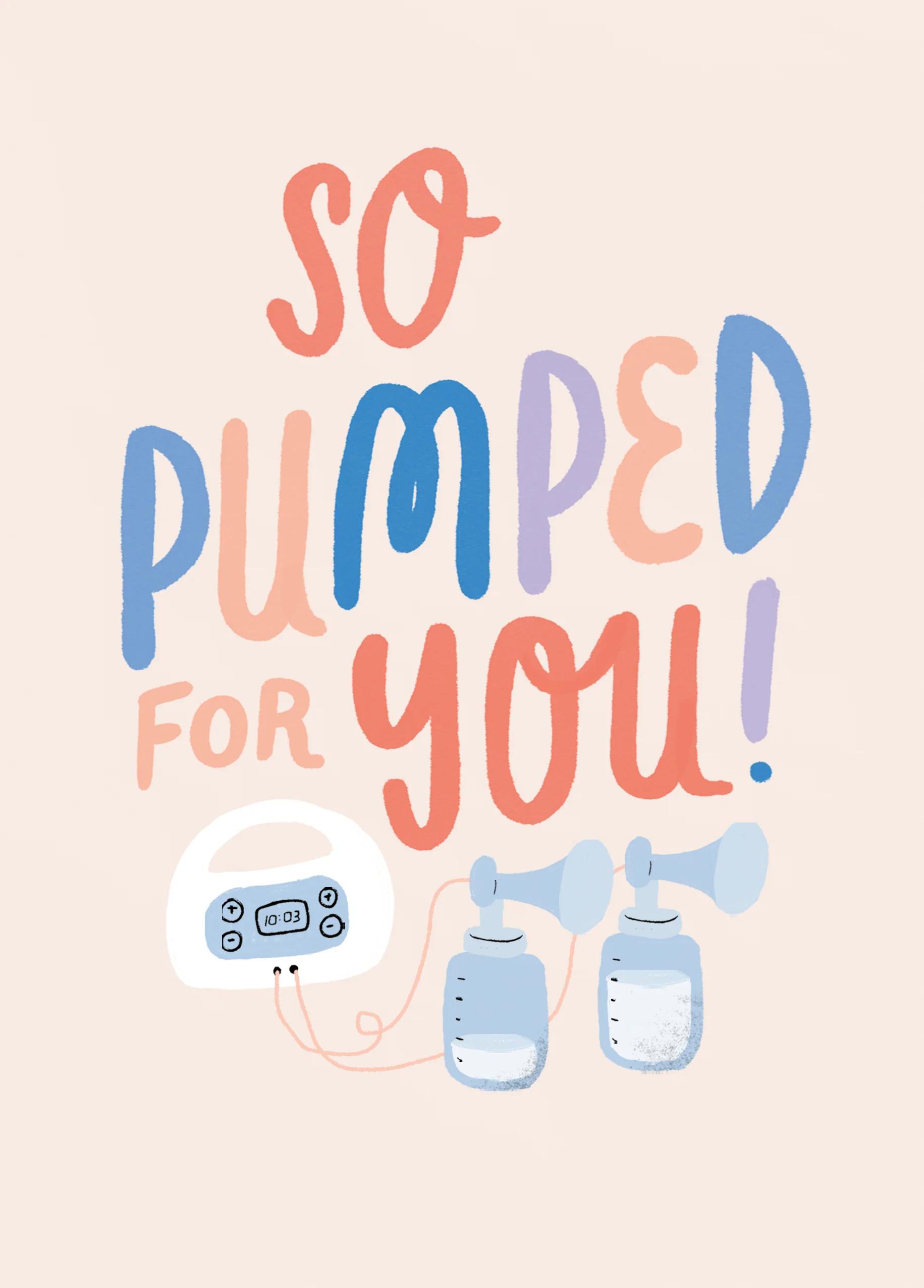Personalised 'So Pumped For You!' New Baby Card
