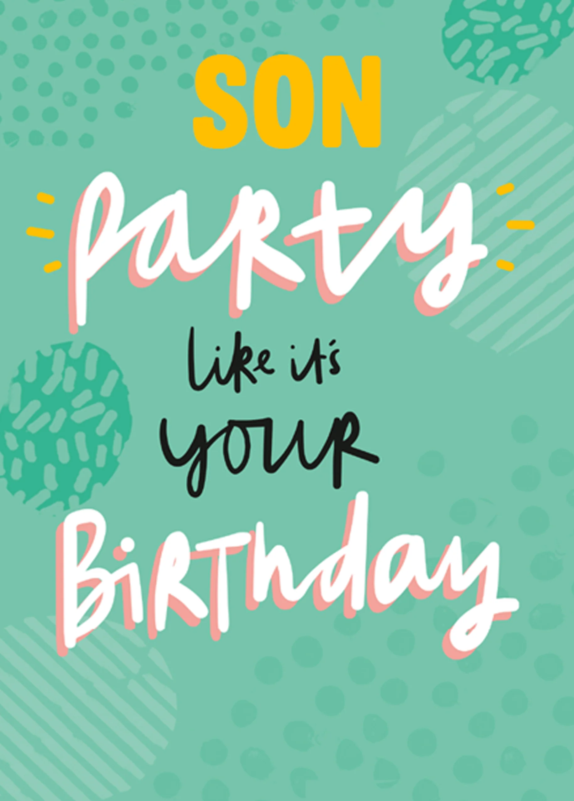 Personalised Son Birthday Party Card