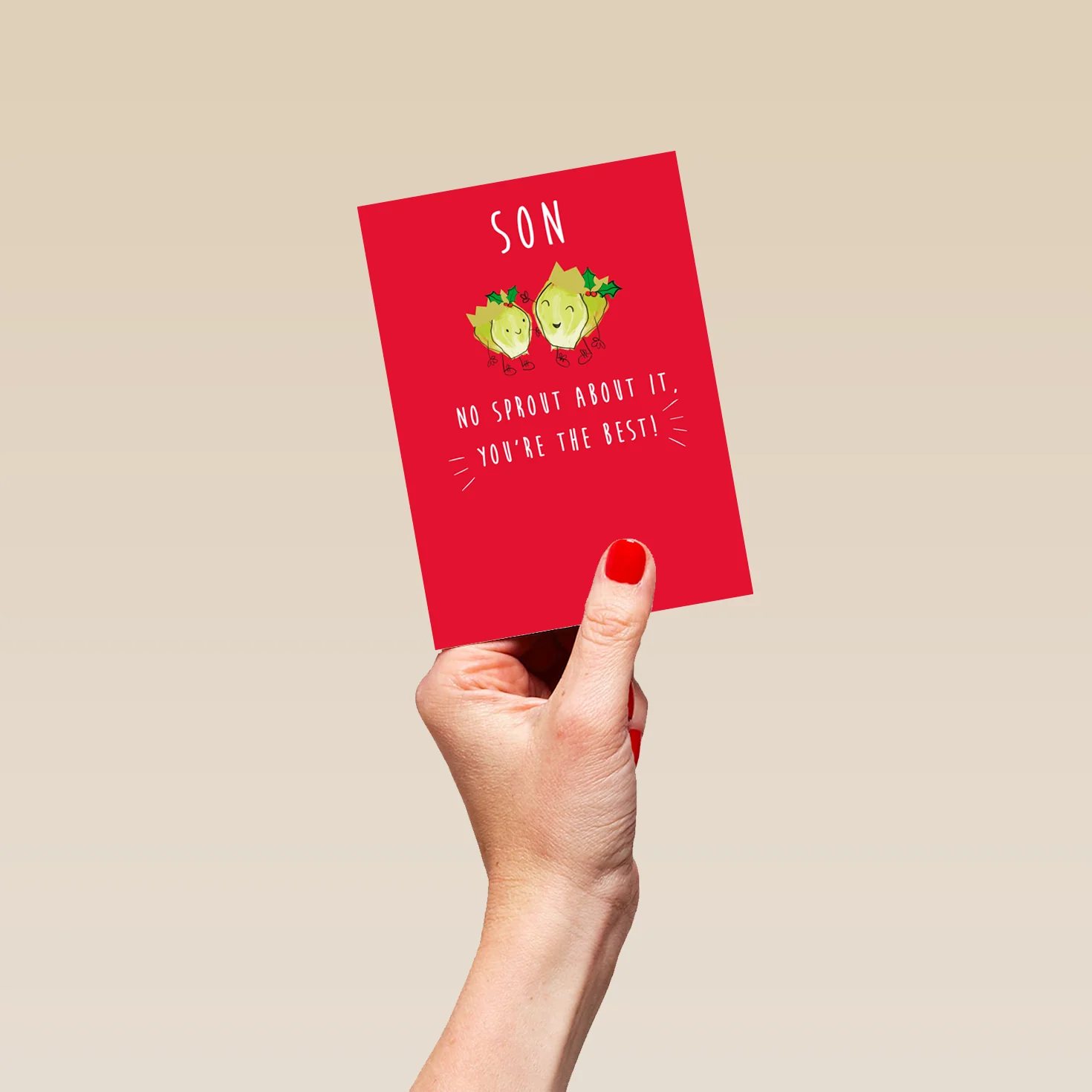 Personalised Son Christmas Sprouts Card - Image 4