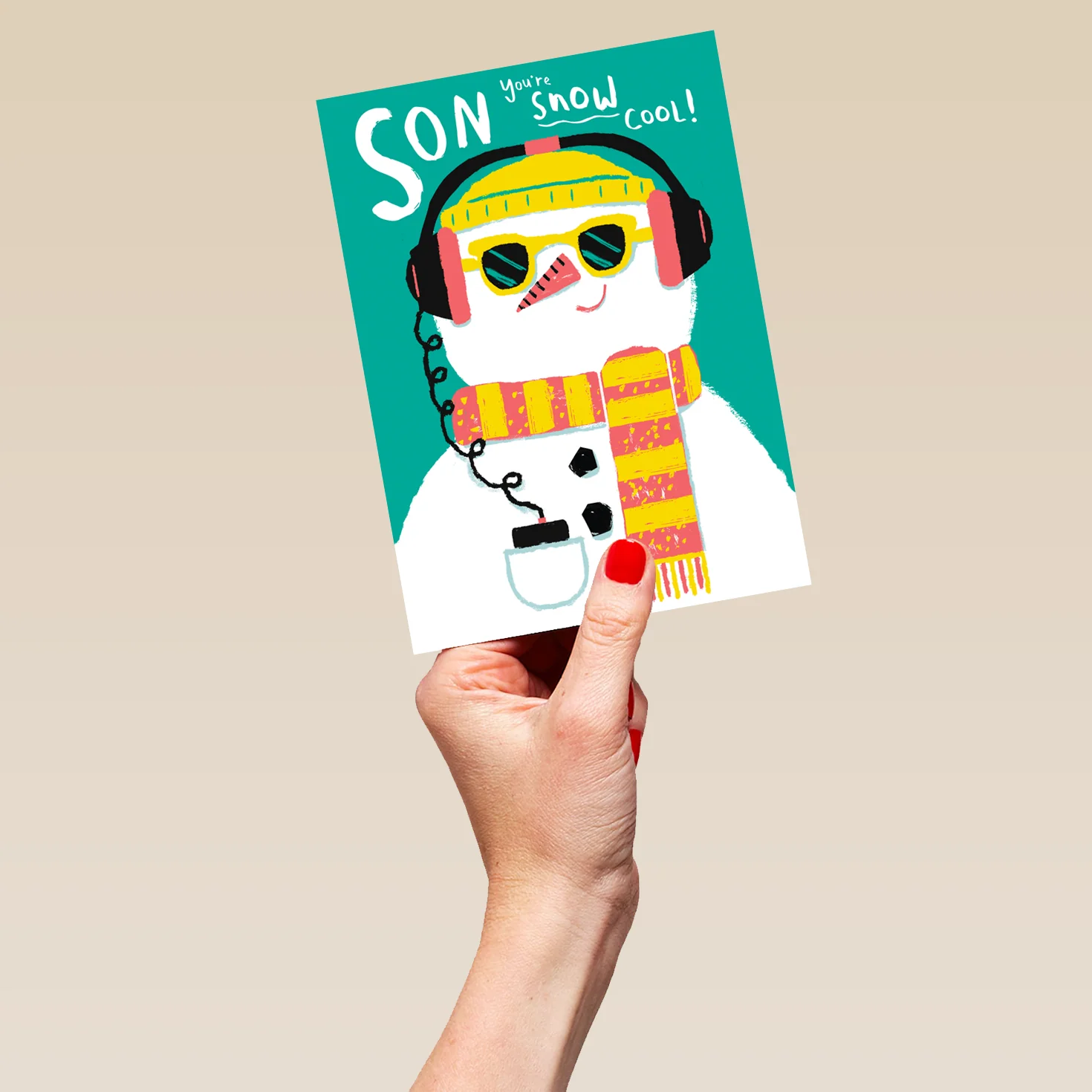 Personalised Son Cool Snowman Christmas Card - Image 5