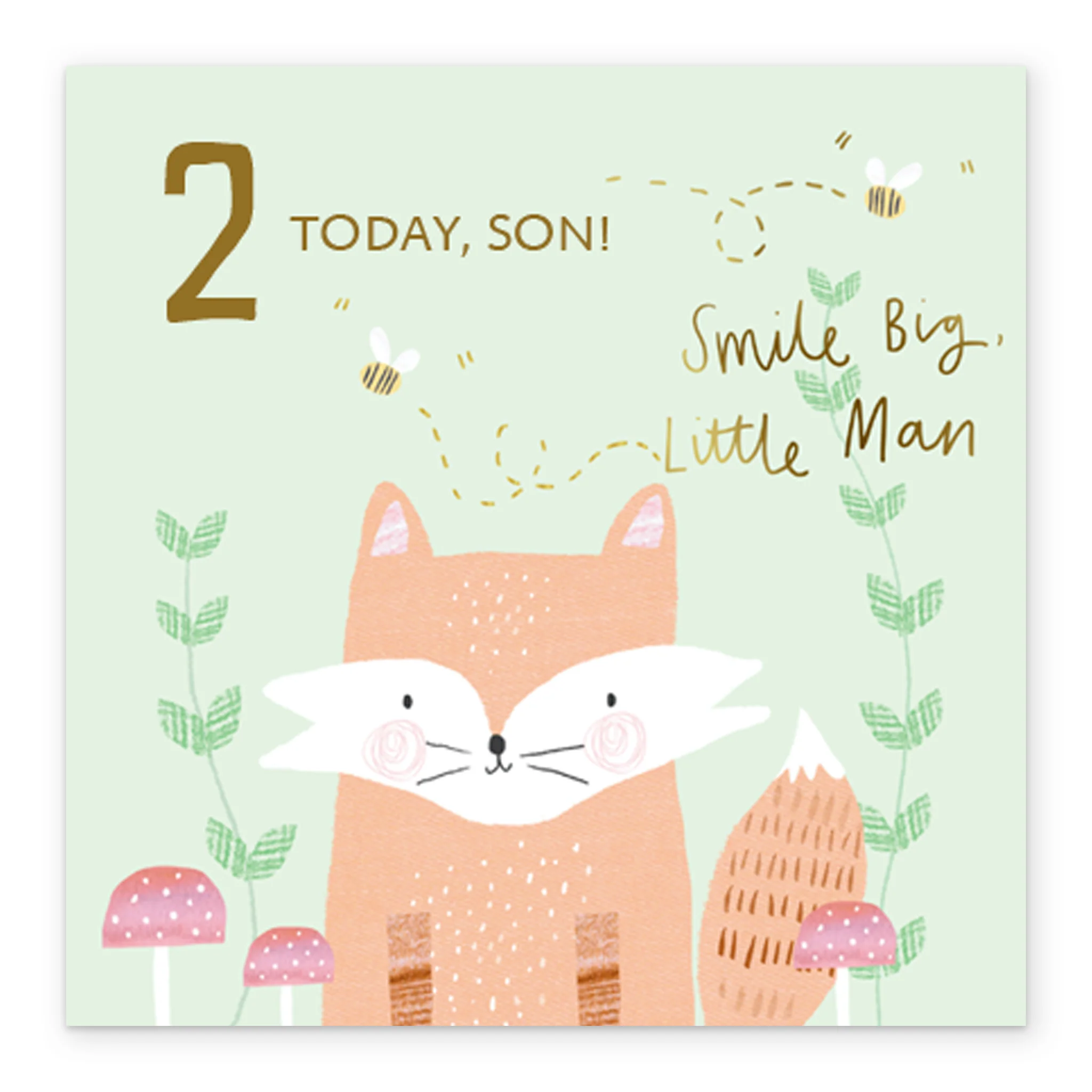 Personalised Son Cute Fox 2nd Birthday Card - Image 2