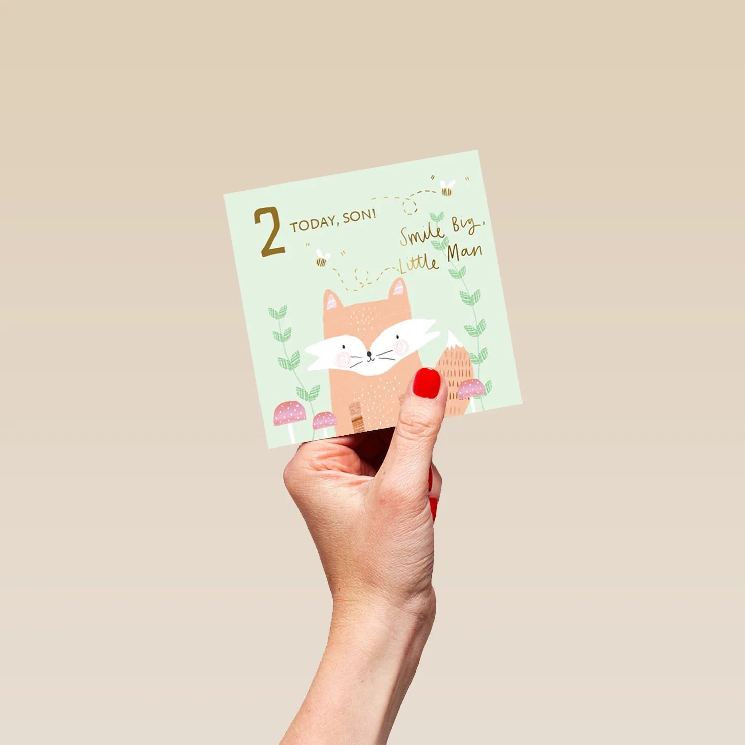 Personalised Son Cute Fox 2nd Birthday Card - Image 4