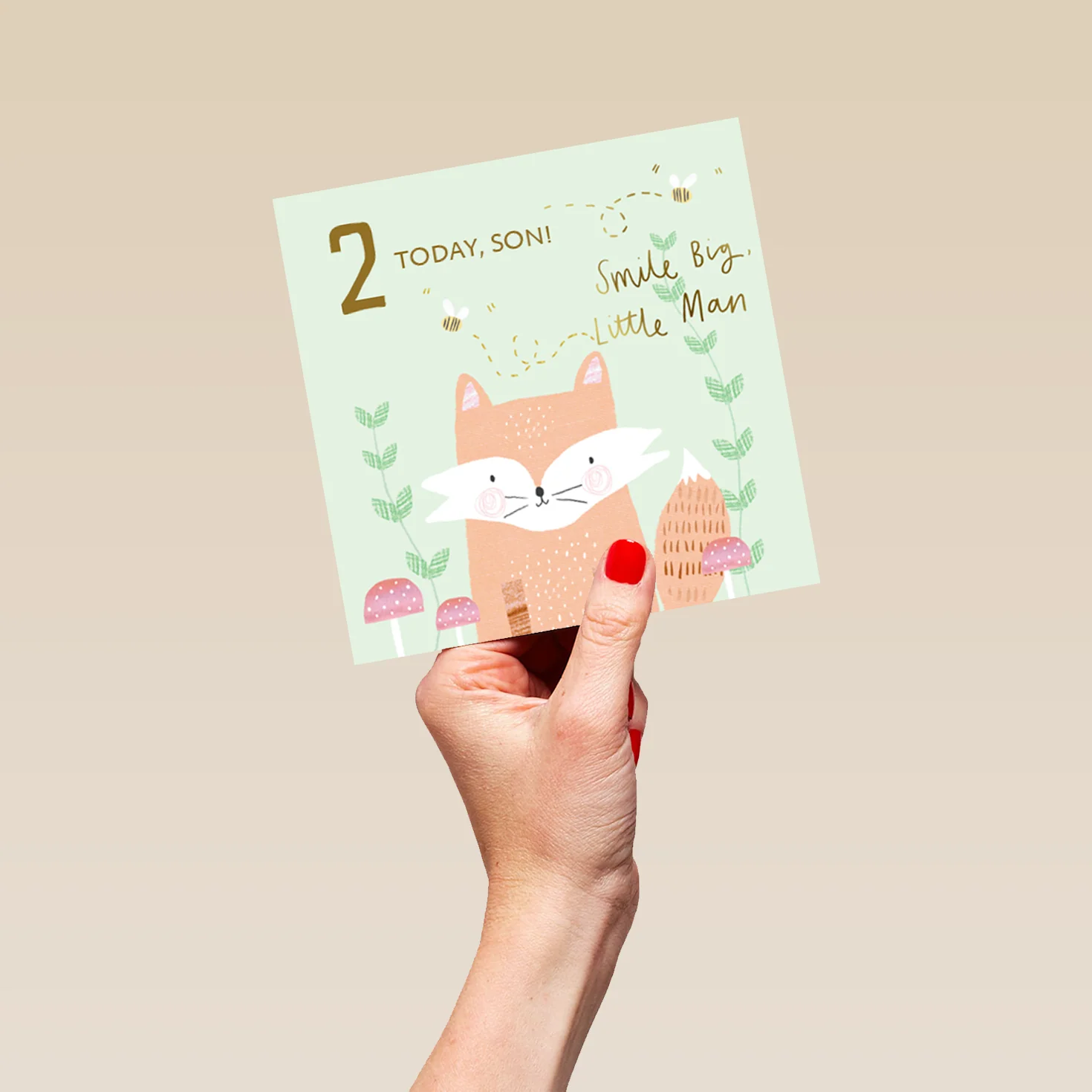 Personalised Son Cute Fox 2nd Birthday Card - Image 5
