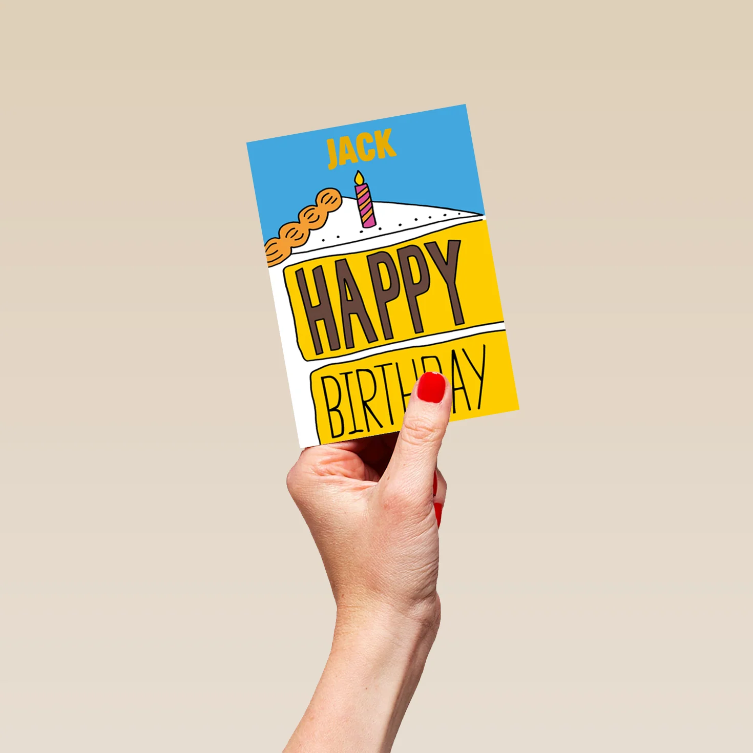 Personalised Son Happy Birthday Cake Candles Editable Card - Image 4