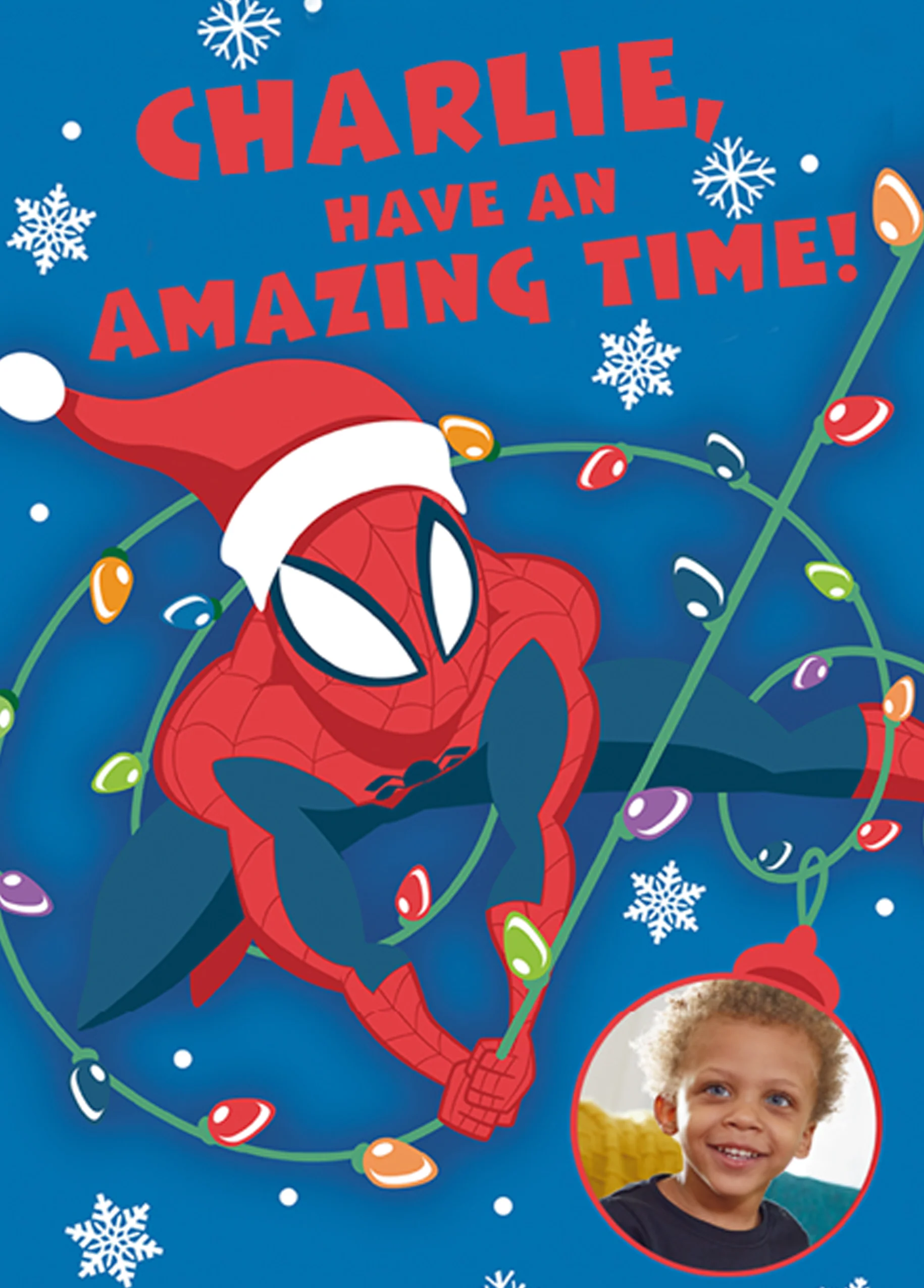 Personalised Kids MARVEL Spider-Man Photo Christmas Card