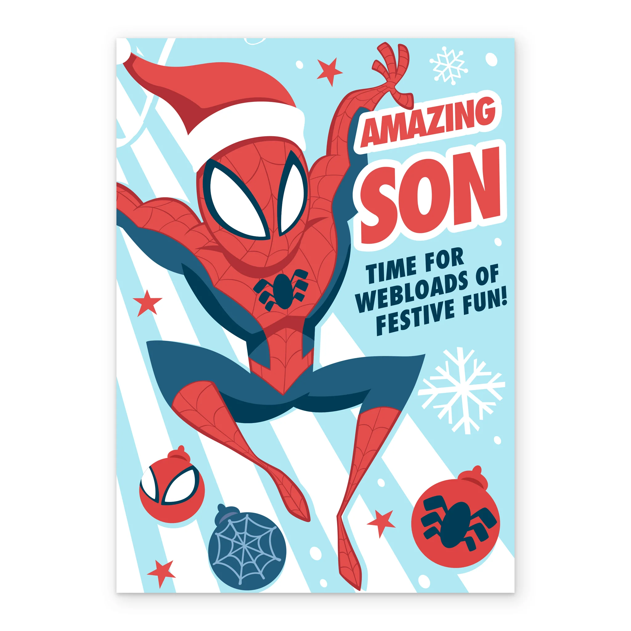 Personalised Son MARVEL Spider-Man Santa Hat Christmas Card - Image 2