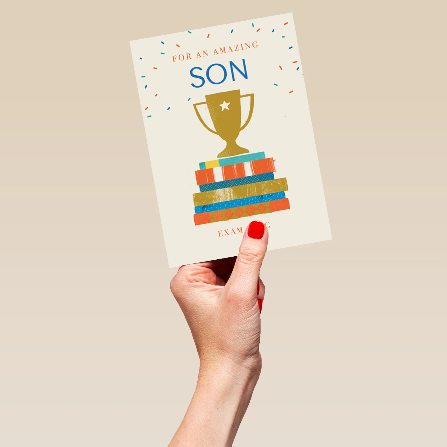 Personalised Son Passing Exams Editable Trophy Congratulations Card - Image 5