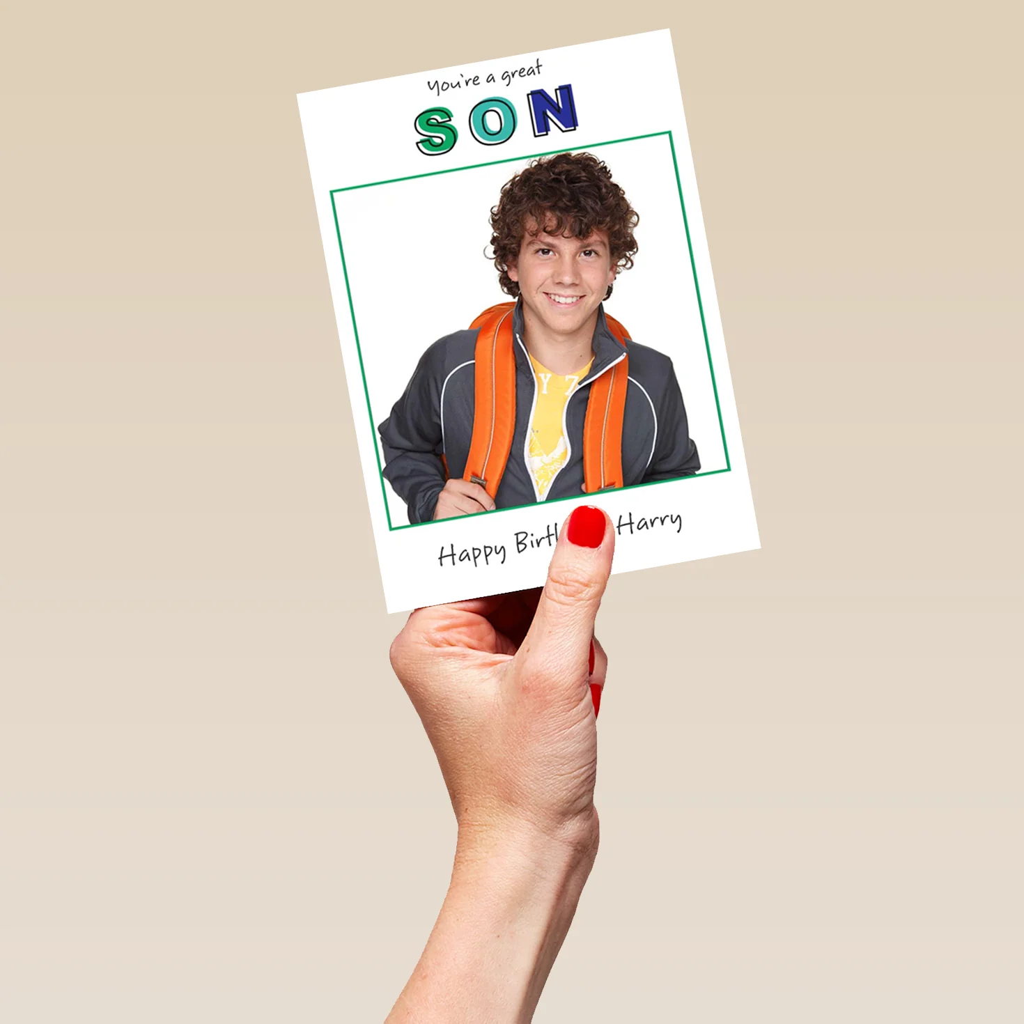 Personalised Son Photo Frame Card - Image 5