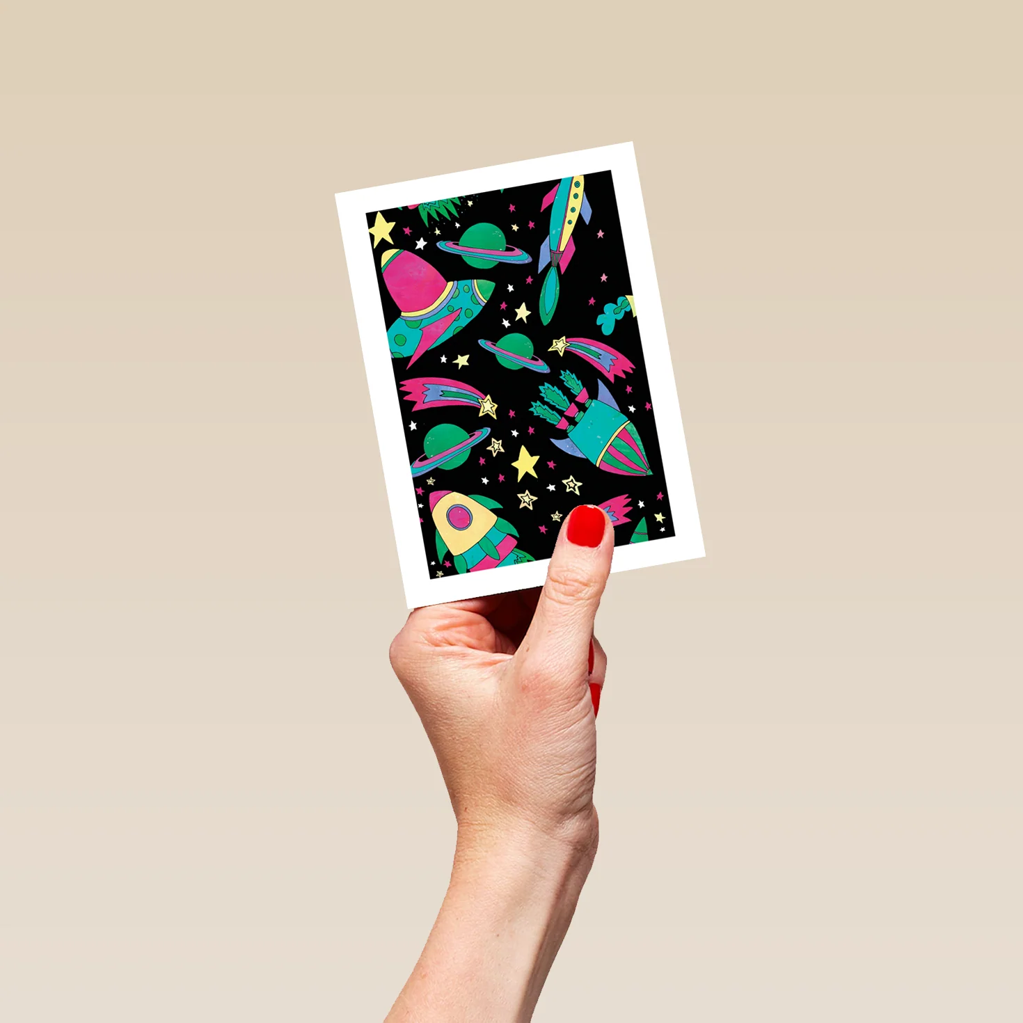 Personalised Space Rockets Stars Universe Planets Card - Image 4