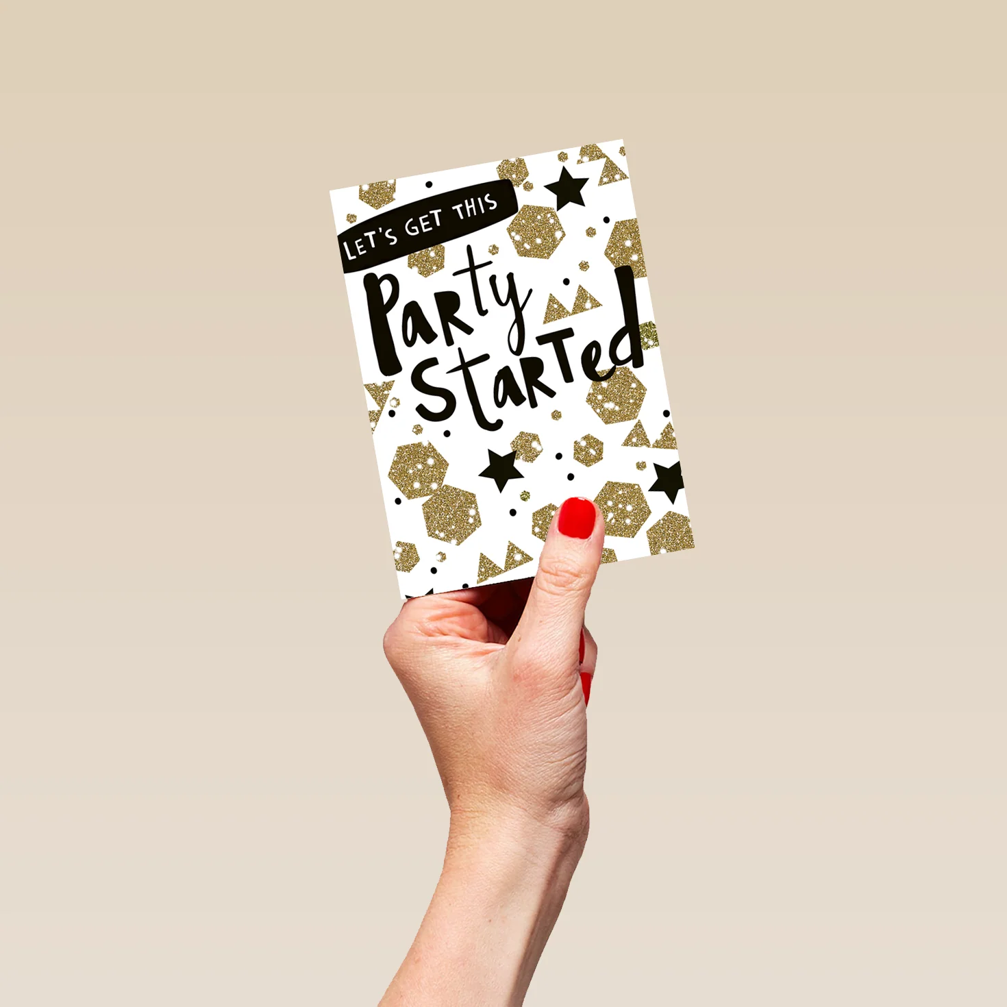 Personalised Sparkle Stars Party Started Birthday Card - Image 4