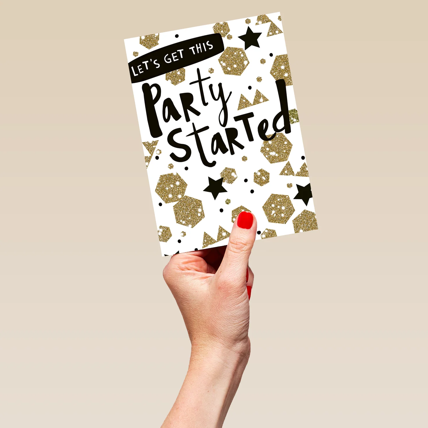 Personalised Sparkle Stars Party Started Birthday Card - Image 5