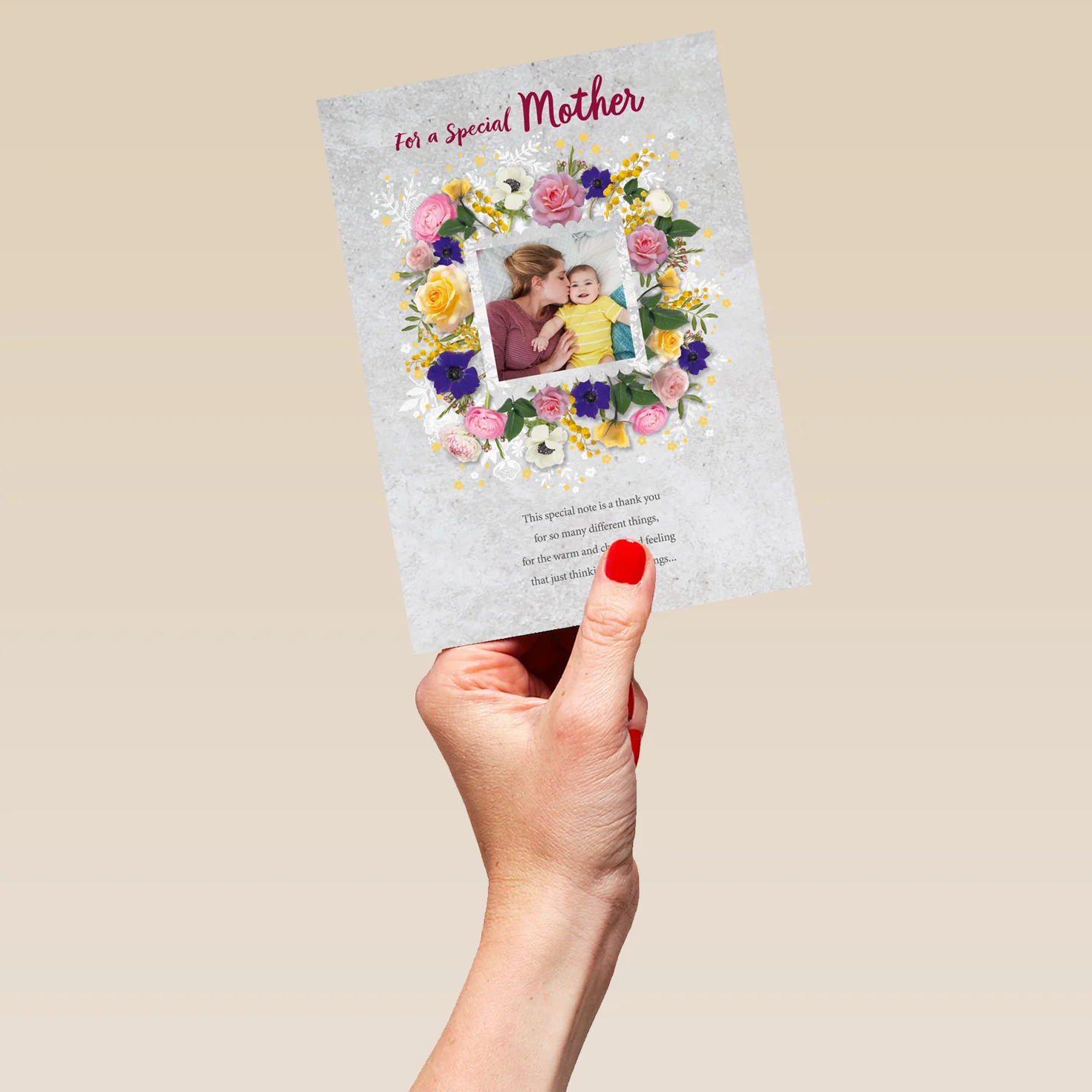 Personalised Special Mother Flowers Mother's Day Photo Upload Card - Image 5