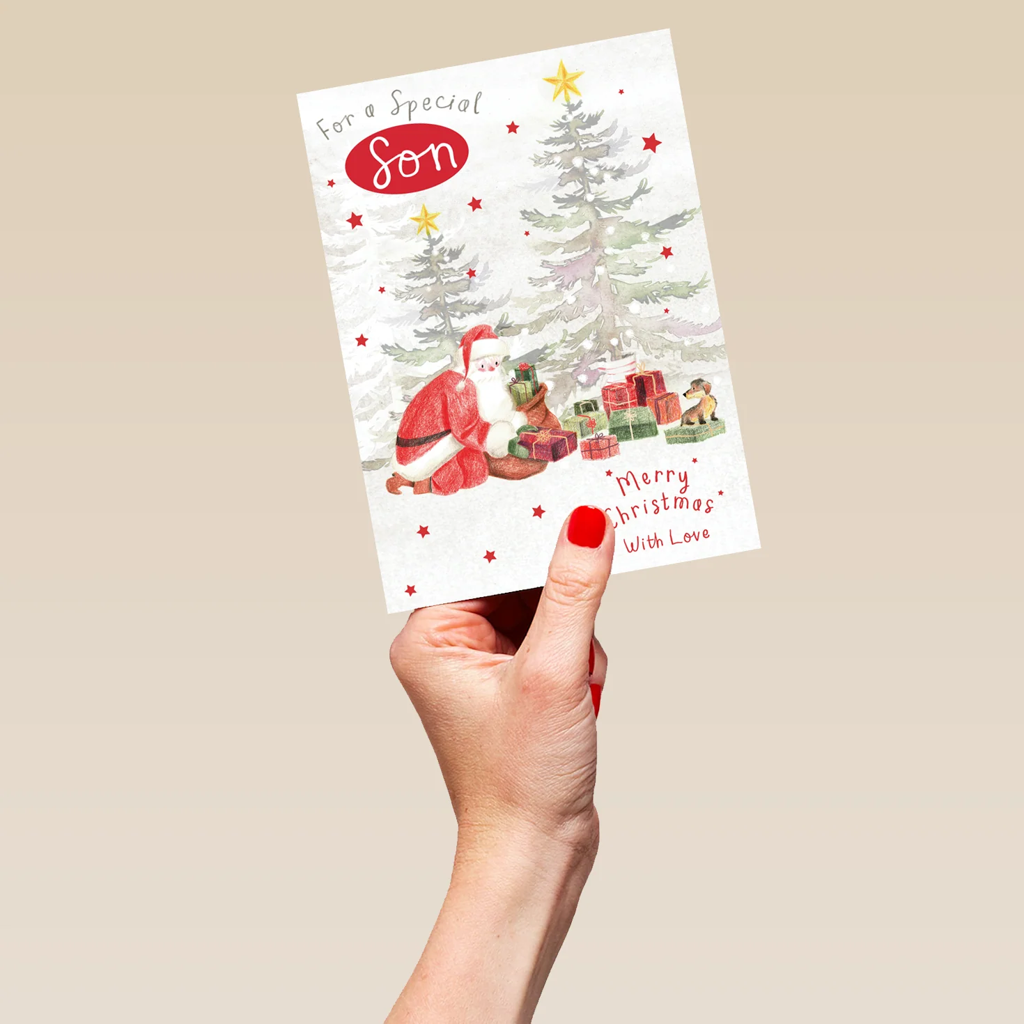 Personalised Special Son Santa And Animals Christmas Card - Image 5