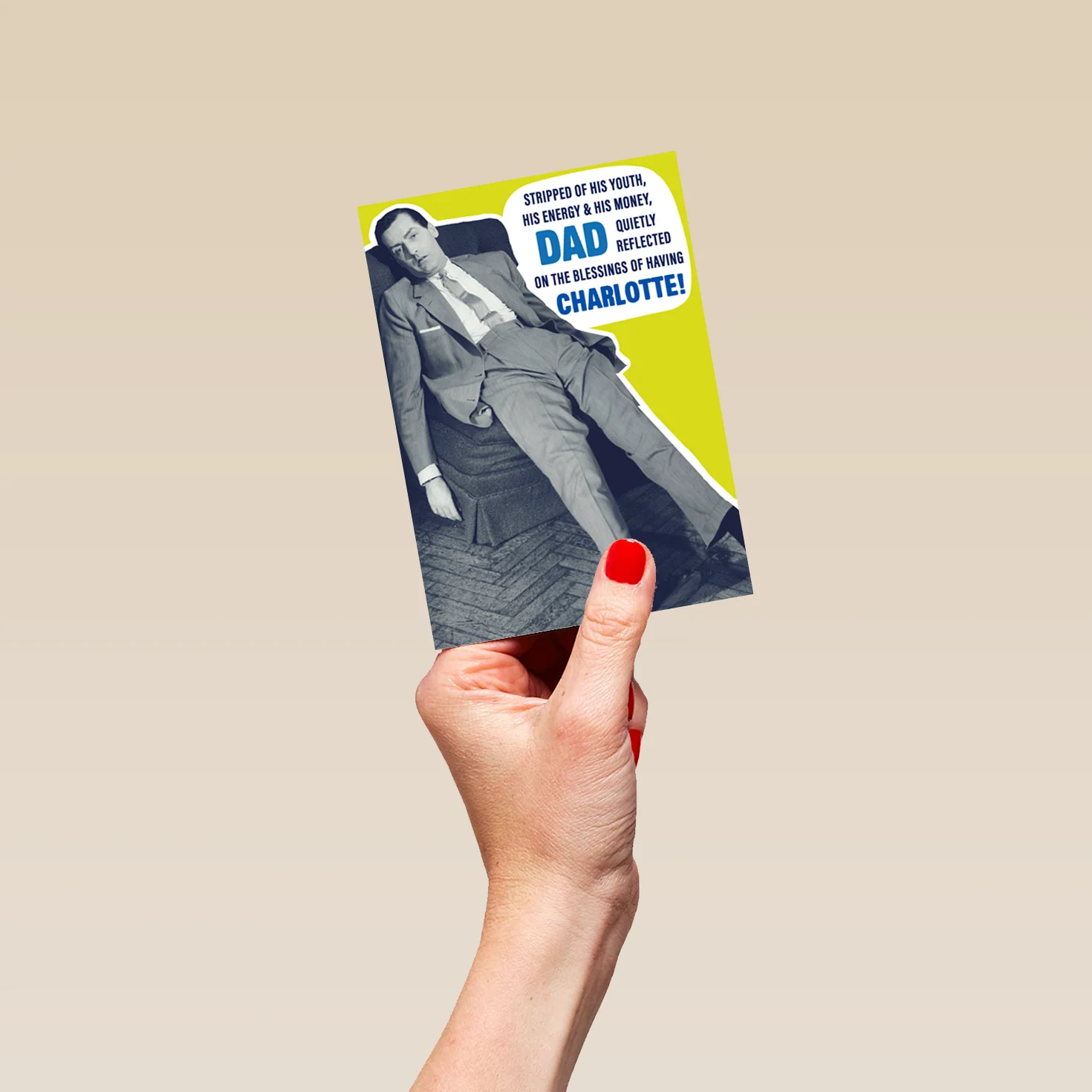Personalised Speech Bubble Dad Birthday Photo Card - Image 4
