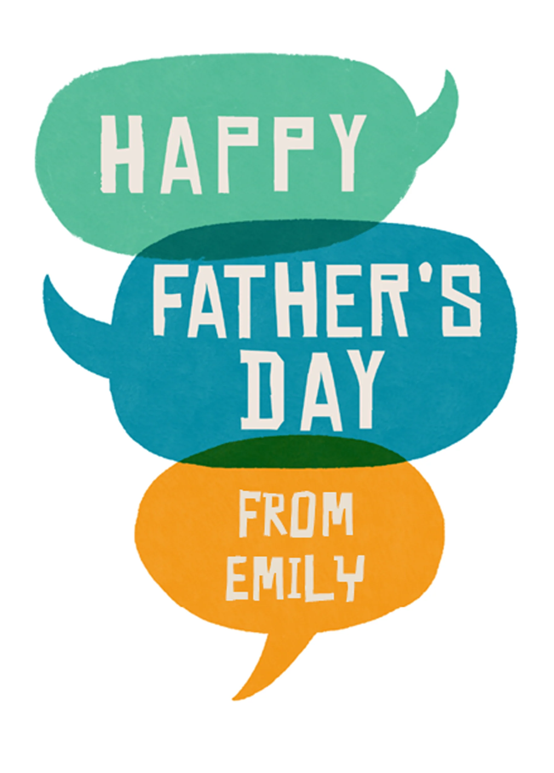 Personalised Speech Bubbles Father's Day Card