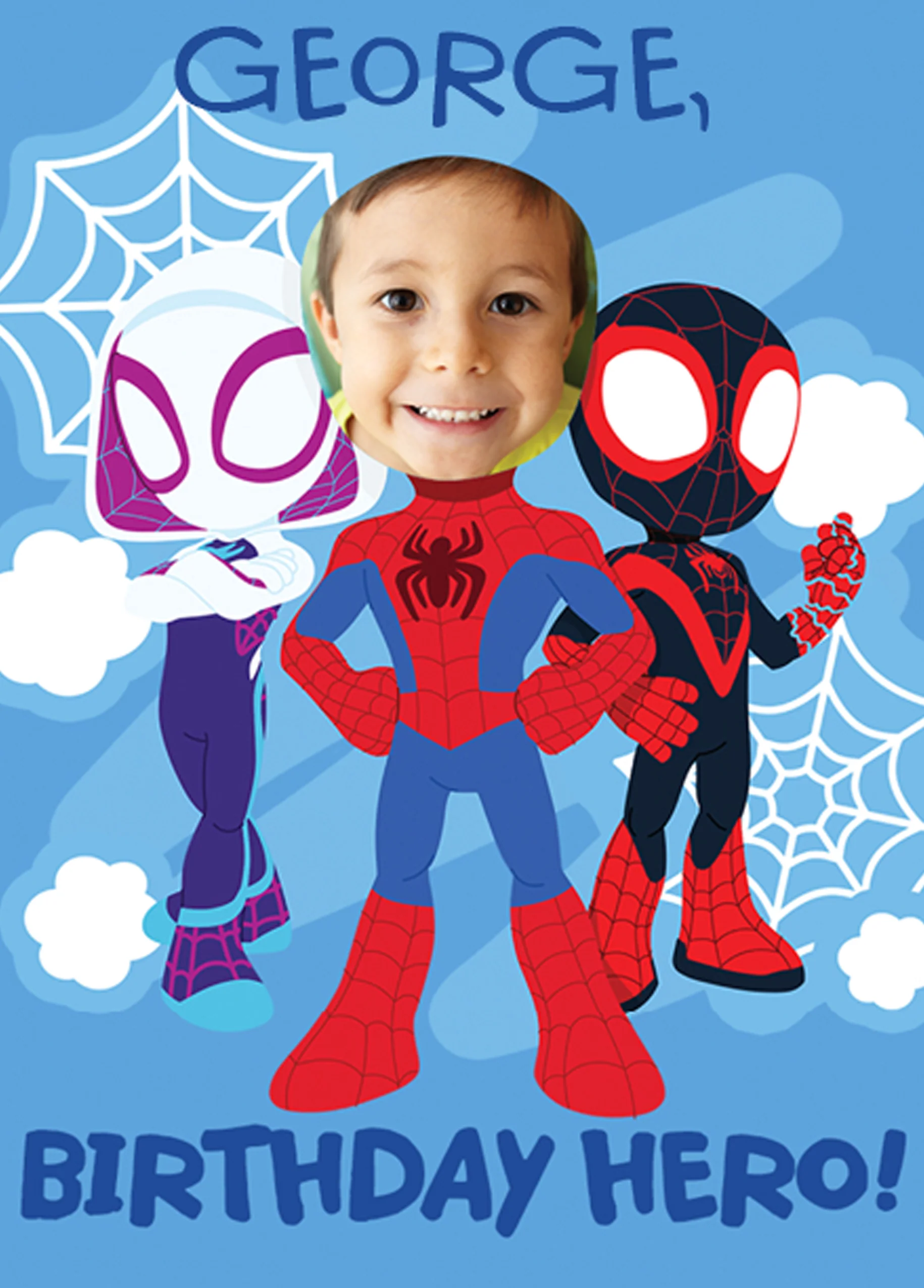 Personalised Spider-Man Kids Photo Birthday Card