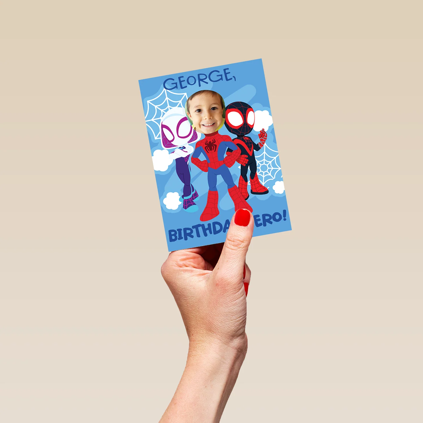 Personalised Spider-Man Kids Photo Birthday Card - Image 4